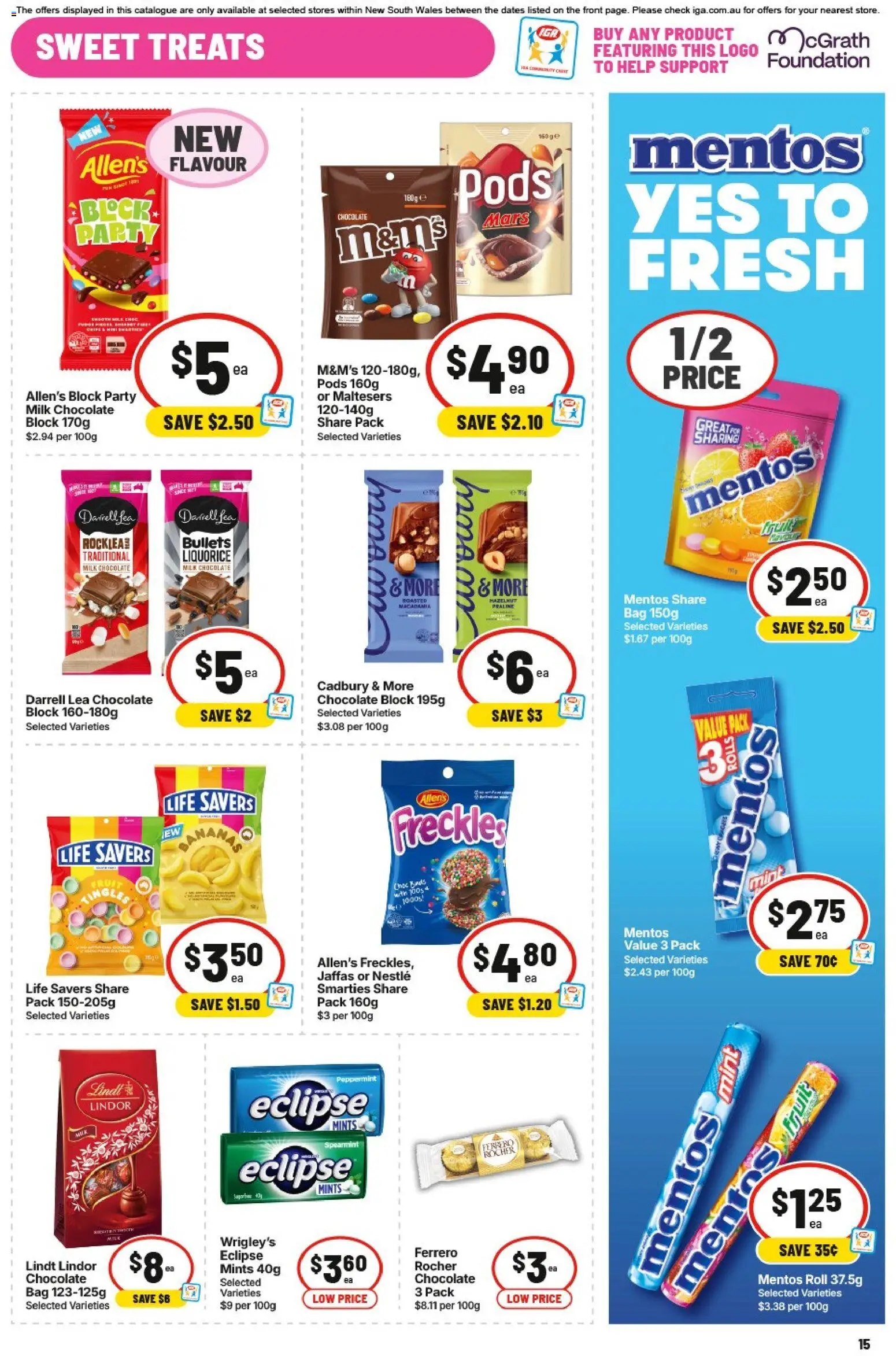 IGA catalogue - valid from 09/09/2026 | Page: 16 | Products: Milk, Chocolate, Fruit, Lindt