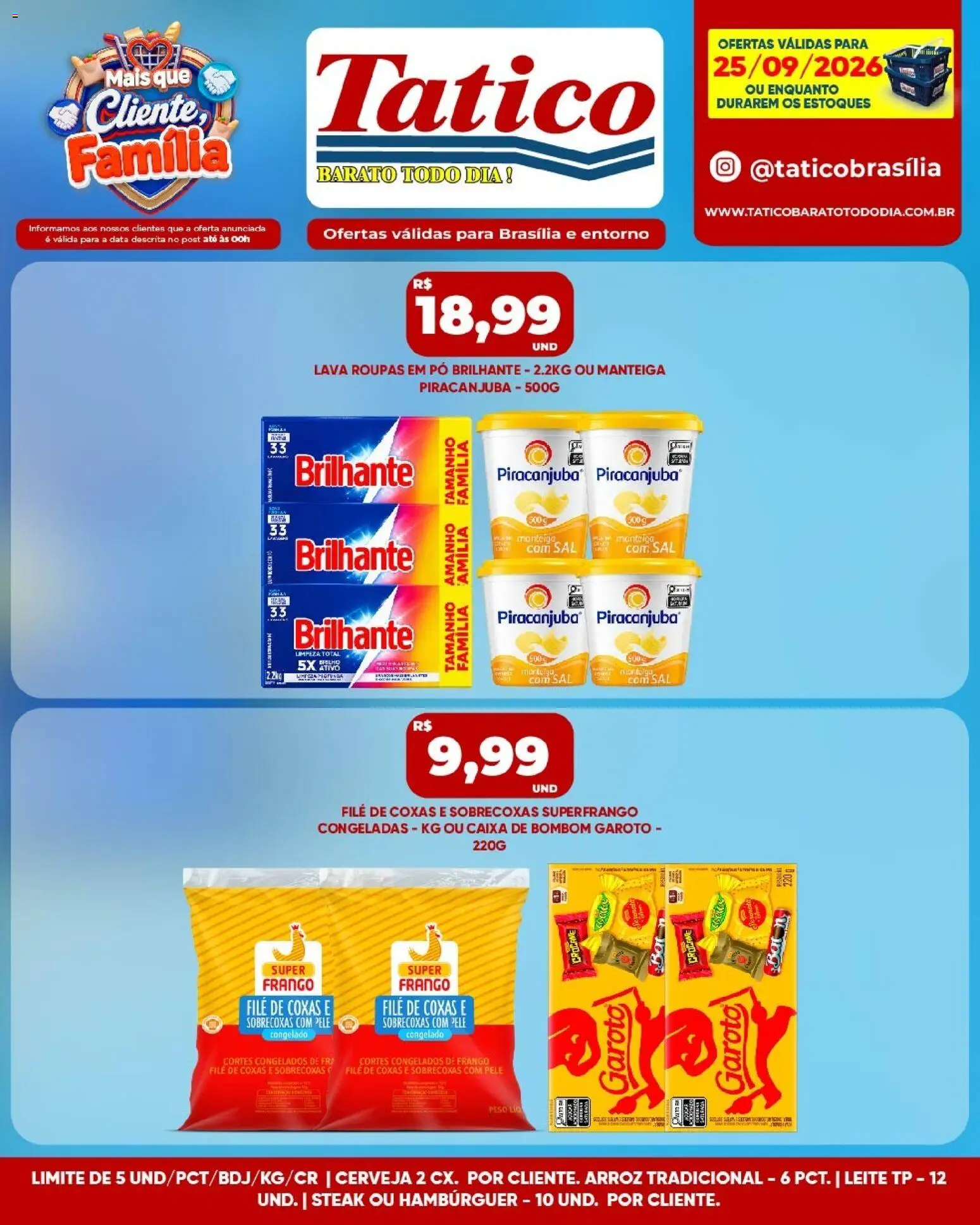 Tatico Folheto - válido de 25/09/2026 | Página: 9 | Produtos: Arroz, Roupas, Hambúrguer, Bombom