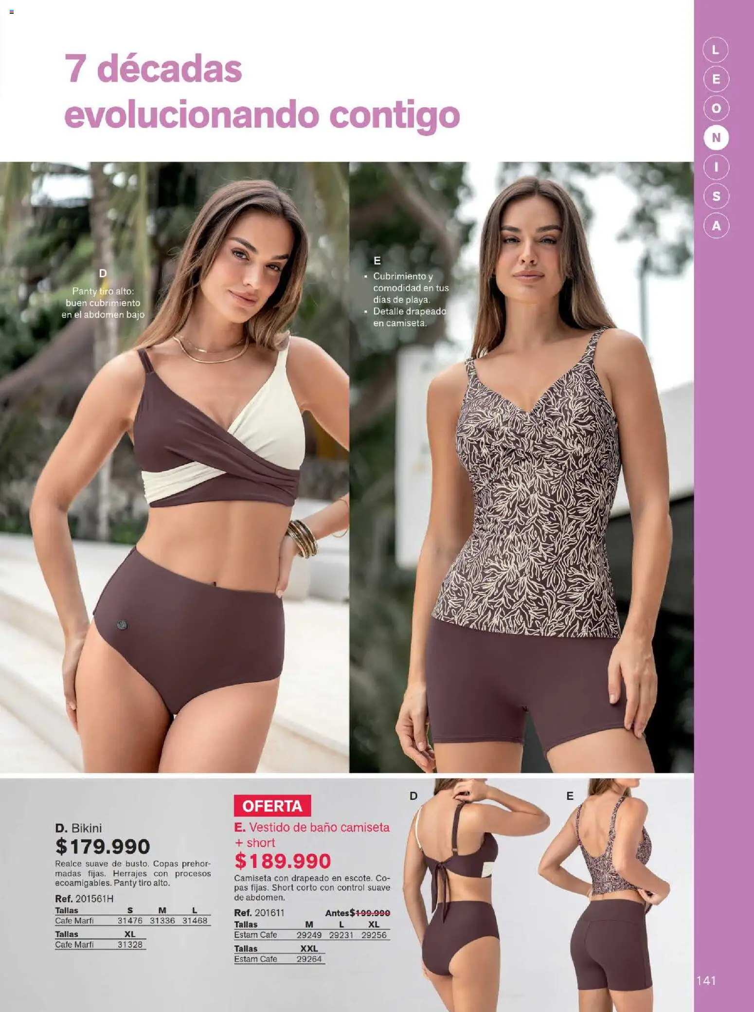 Leonisa revista - valida desde el 15/07/2026 | Página: 141 | Productos: Bikini, Short, Baño, Vestido