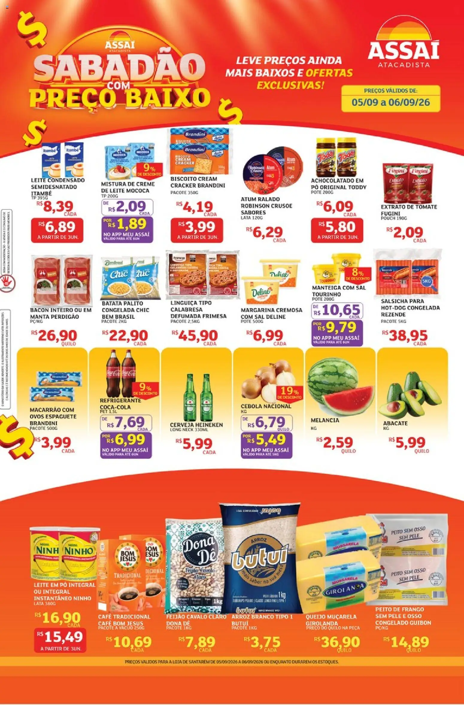 Assaí Atacadista Folheto - válido de 05/09/2026 | Página: 1 | Produtos: Espaguete, Feijão, Sal, Peito de frango