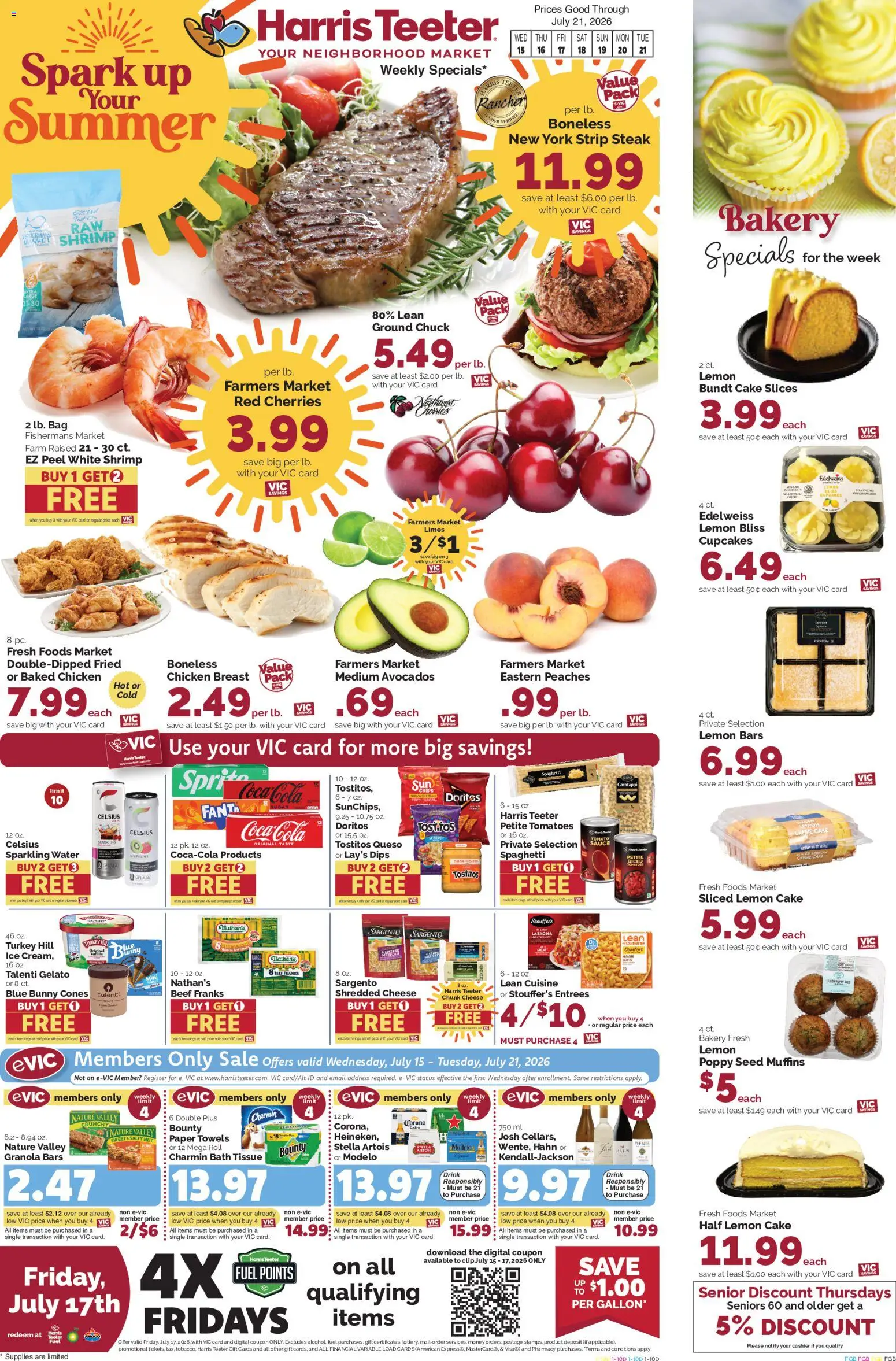 Harris Teeter Weekly Ad - SC - valid from 07/15/2026 | Page: 1 | Products: Bakery, Beef, Water, Lemon