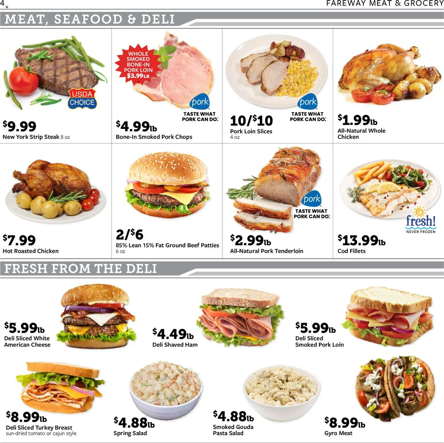 Fareway Weekly Ad - valid from 08/24/2026 | Page: 4 | Products: Meat, Cheese, Pork, Salad