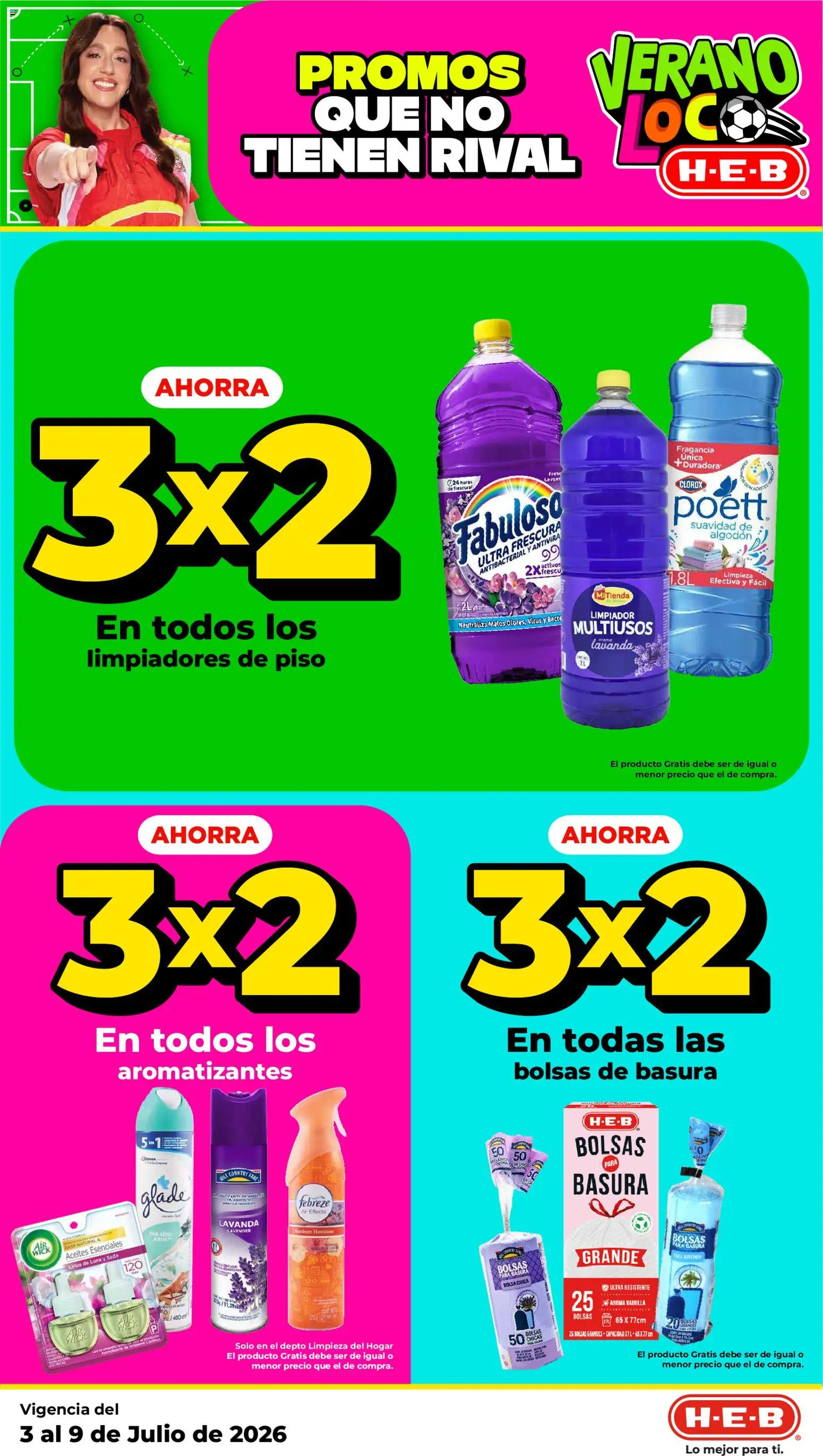 Nuevas ofertas de H-E-B válidas en toda la República Mexicana desde el 03/07/2026. ¡Encuentra las mejores ofertas en H-E-B folleto! | Página: 11 | Productos: Bolsa, Limpiador, Algodón, Fragancia