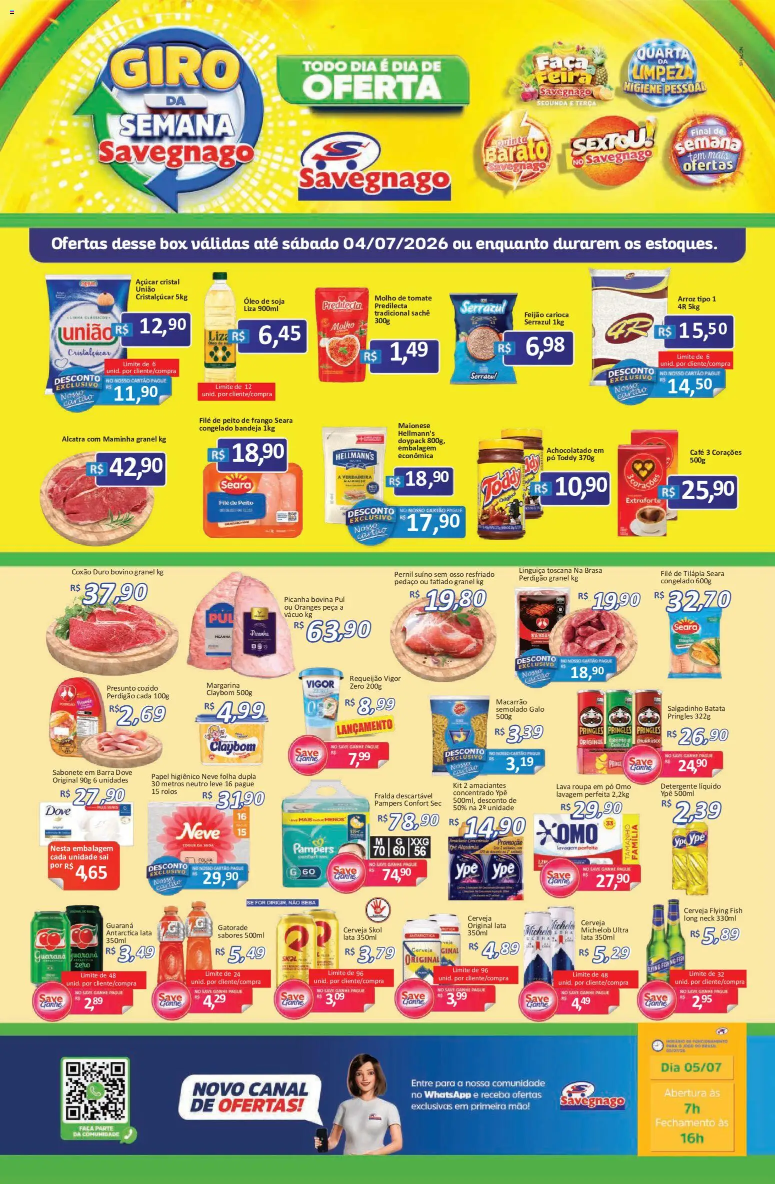 Savegnago Folheto - válido de 02/07/2026 | Página: 1 | Produtos: Guaraná, Picanha, Café, Açúcar