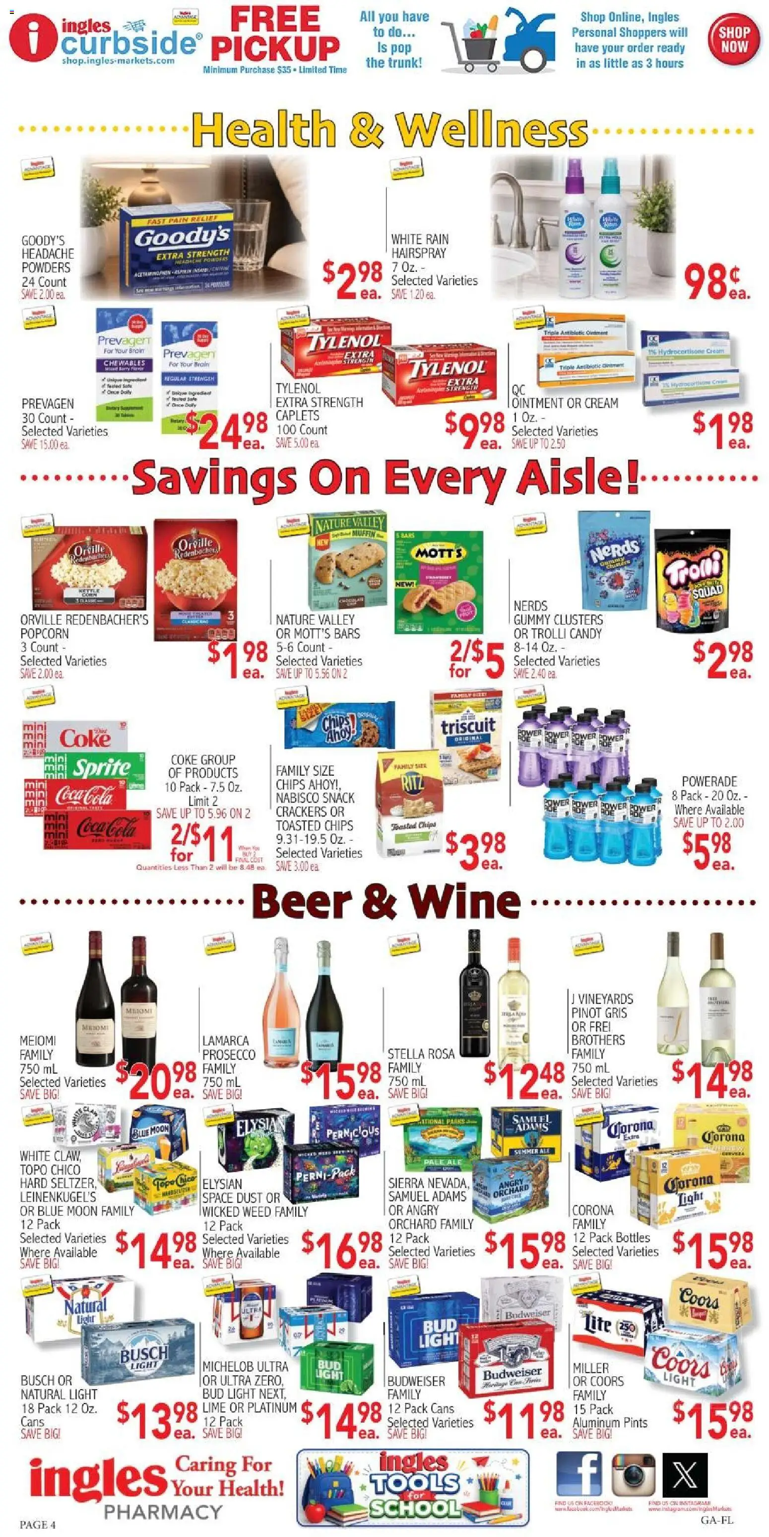 Ingles Weekly Ad - valid from 07/15/2026 | Page: 4 | Products: Safe, Wine, Beer, Lime