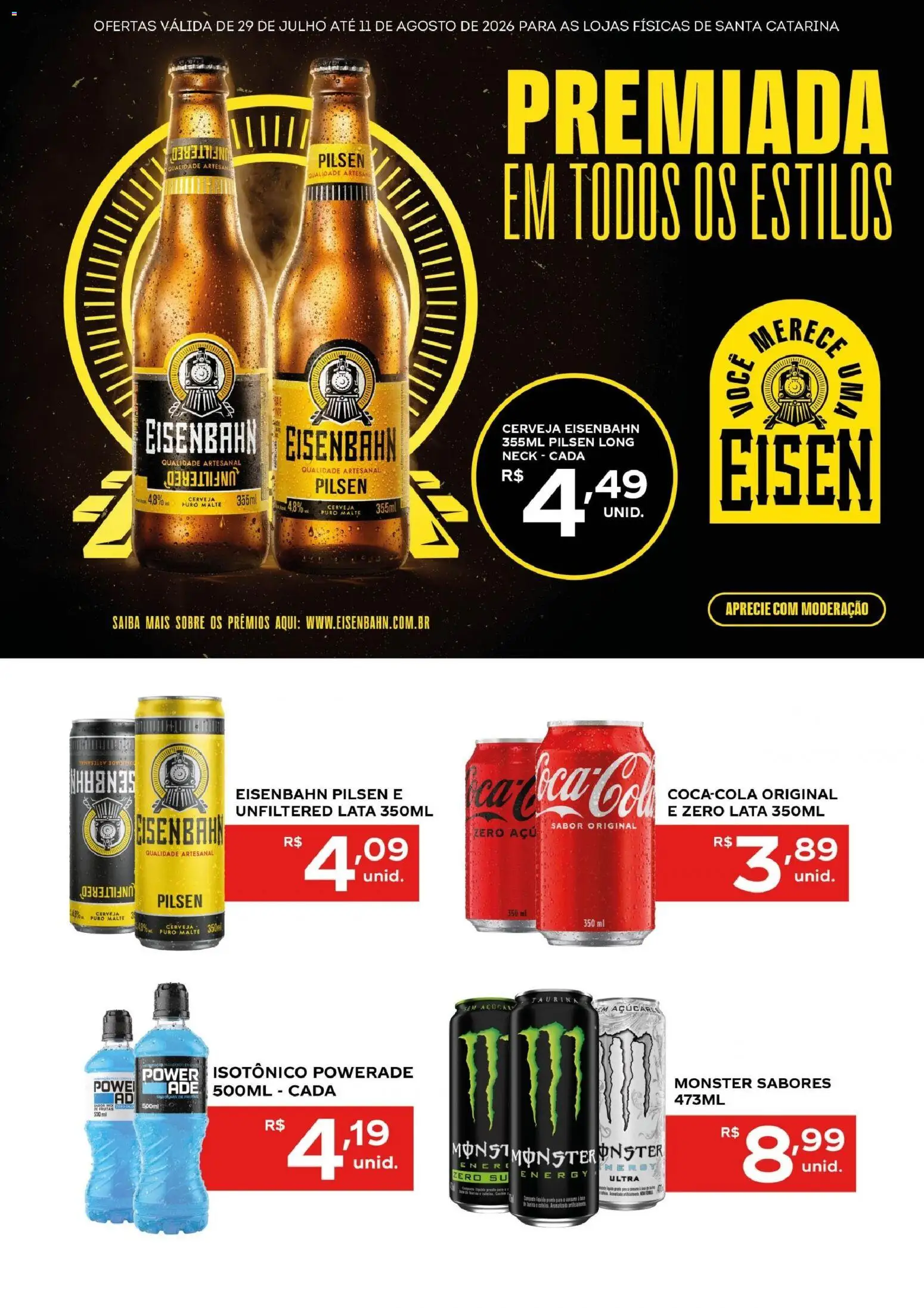 Bistek Supermercados Folheto - válido de 29/07/2026 | Página: 2 | Produtos: Eisenbahn, Açúcar, Monster, Isotônico
