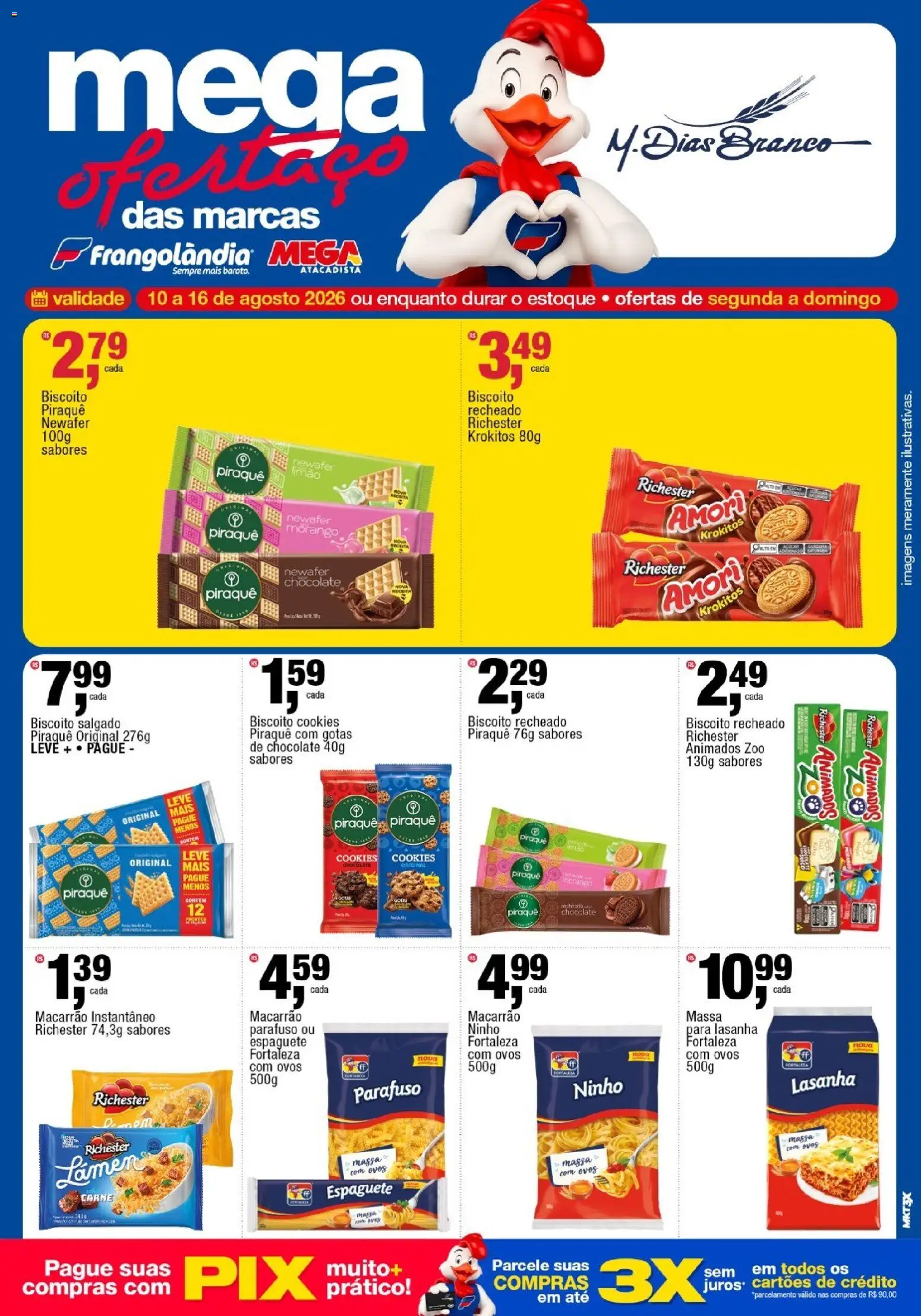 Frangolândia Folheto - válido de 10/08/2026 | Página: 2 | Produtos: Espaguete, Carne, Lasanha, Cookies