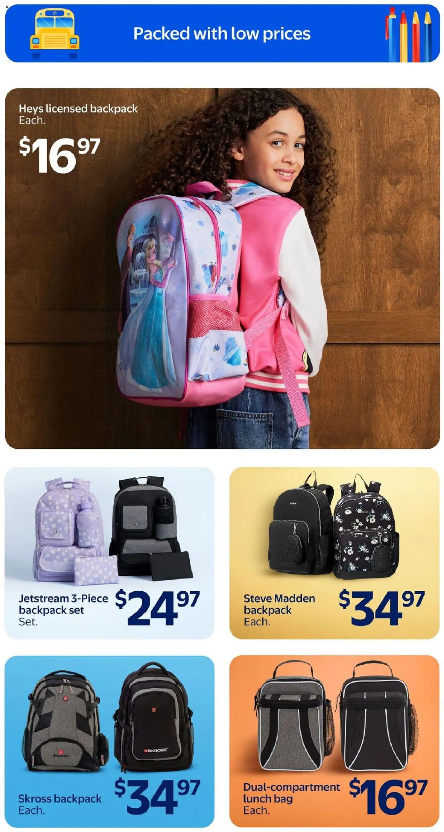 Walmart flyer valid from Aug 13, 2026 | Page: 21 | Products: Backpack, Bag, Shoes