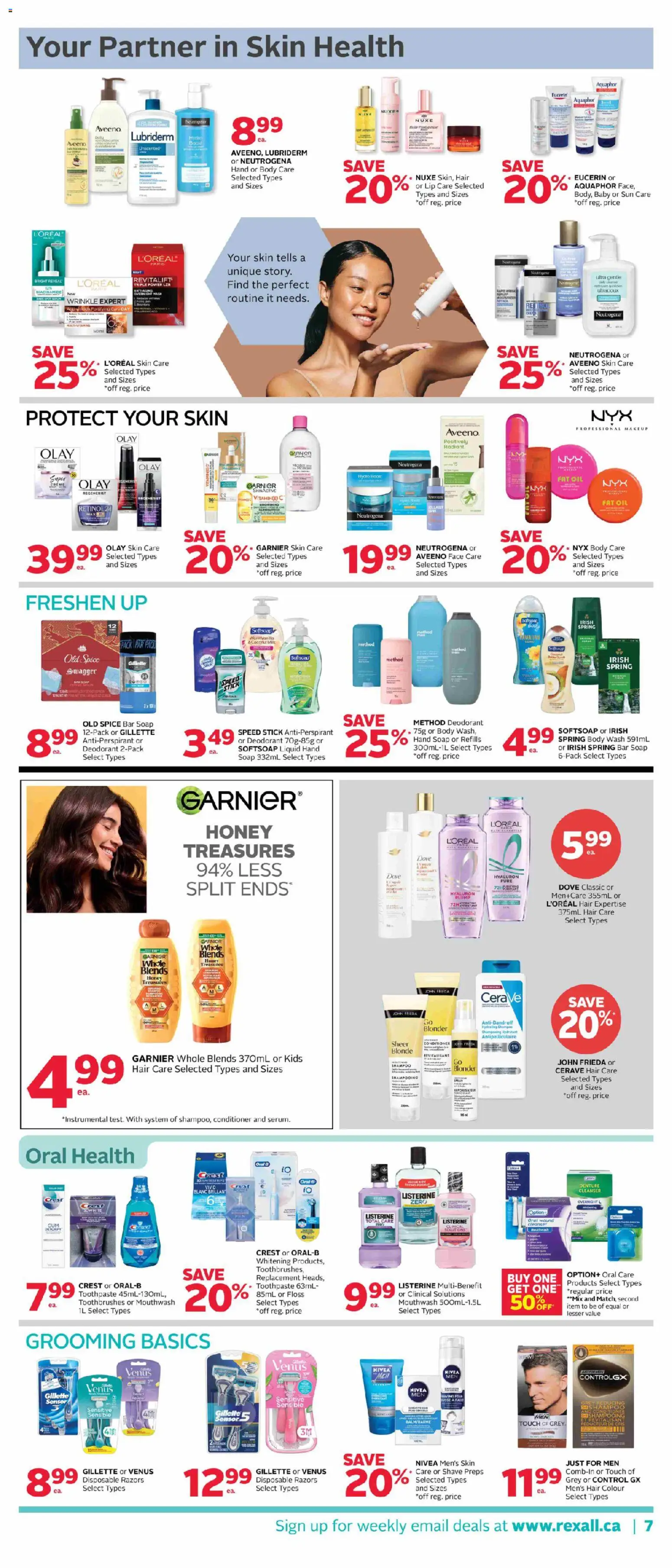 Rexall flyer valid from Jul 31, 2026 | Page: 17 | Products: Listerine, Conditioner, Body wash, Antiperspirant