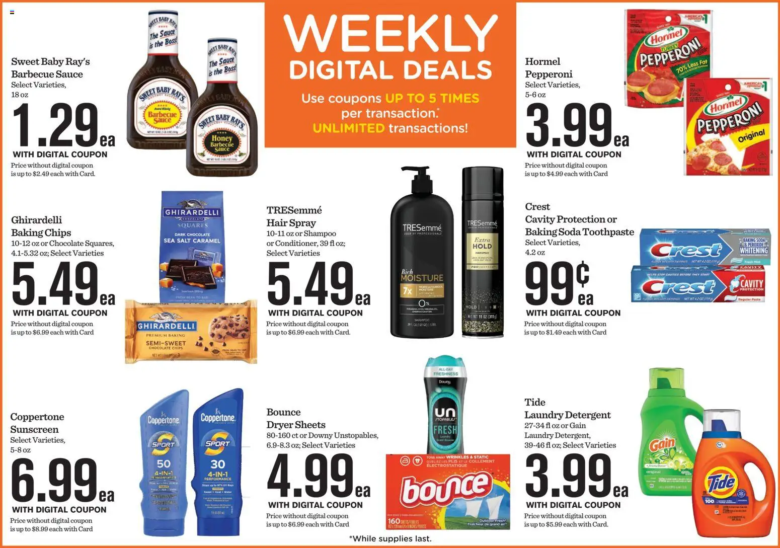 Mariano's Weekly Ad - valid from 07/01/2026 | Page: 5 | Products: Toothpaste, Detergent, Chips, Dryer