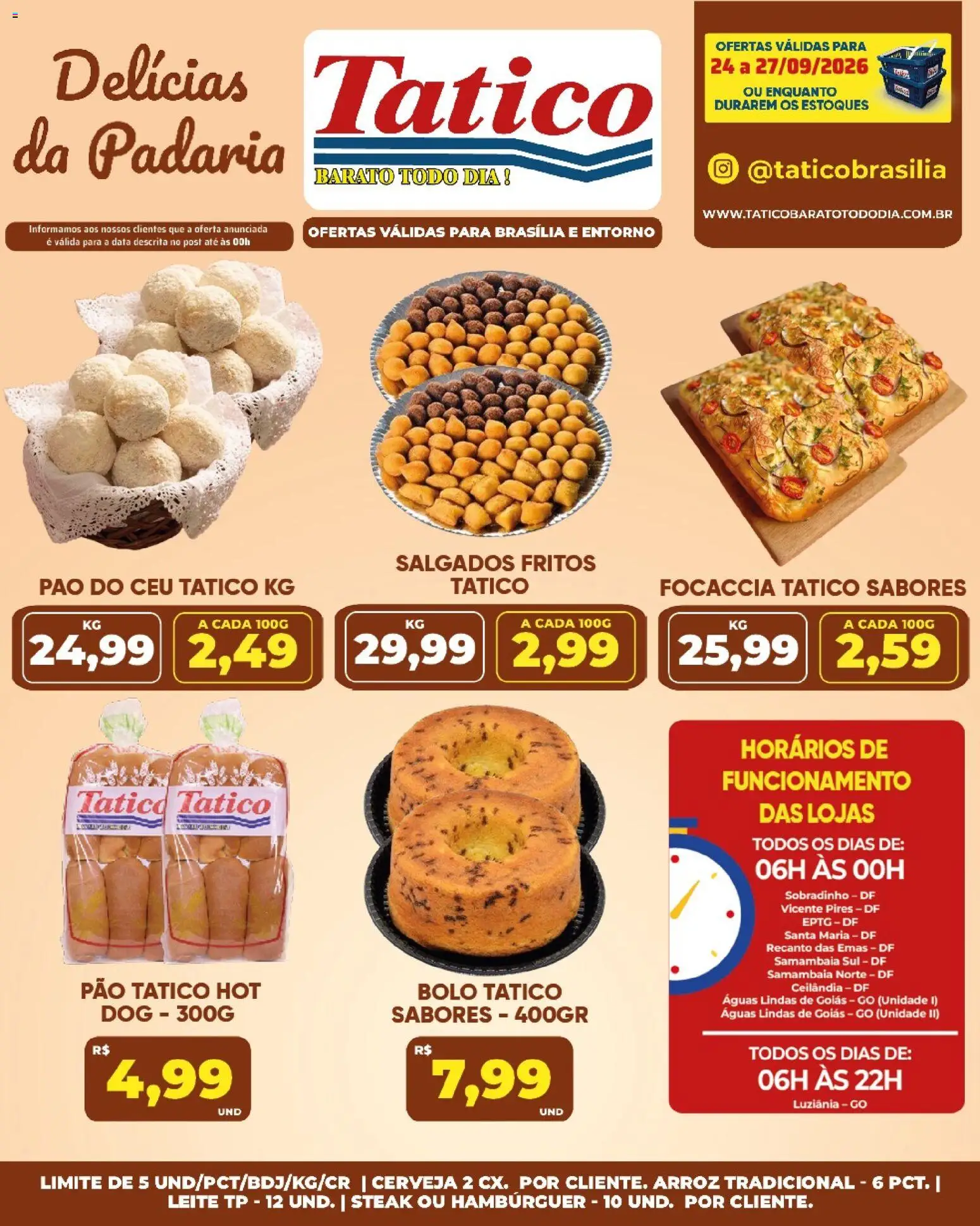 Tatico Folheto - válido de 25/09/2026 | Página: 20 | Produtos: Steak, Leite, Bolo, Hambúrguer