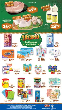 Vista previa de S-Mart folleto Ofertas de feria Nuevo Laredo, nuevo folleto de la tienda, válido en México a partir del 24/07/2026 | Página: 2 | Productos: Mochila, Toallitas húmedas, Leche, Arroz