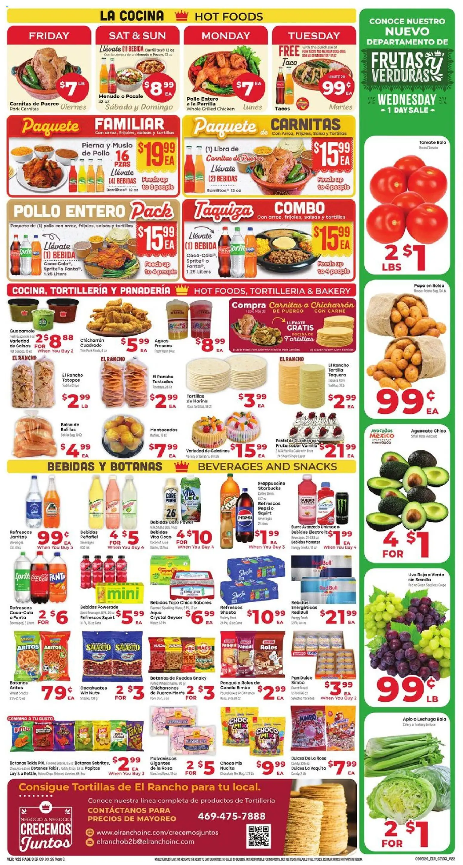 El Rancho Weekly Ad - valid from 09/09/2026 | Page: 3 | Products: Meat, Nuts, Snacks, Energy drink