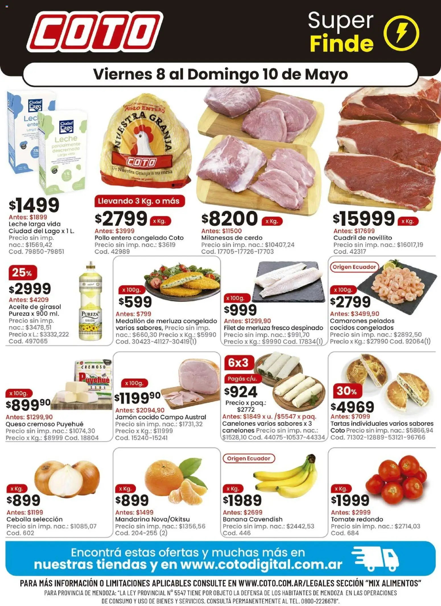 Coto - Mix │ válido desde el 08.05.2026 | Página: 1 | Productos: Mesa, Leche, Queso, Jamón