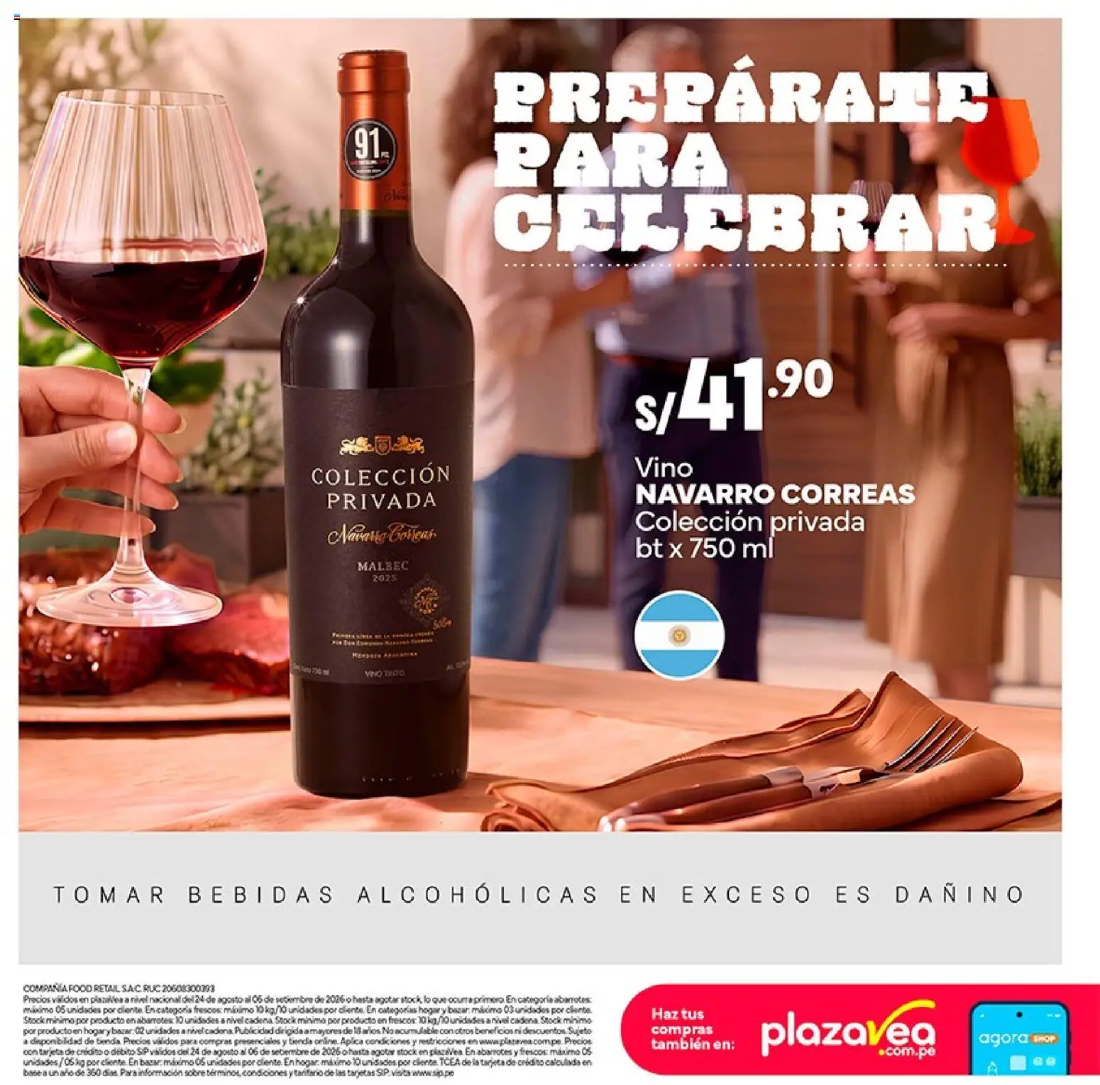 Catálogo Plaza Vea válido desde 24/08/2026 | Página: 24 | Productos: Bebidas, Vino