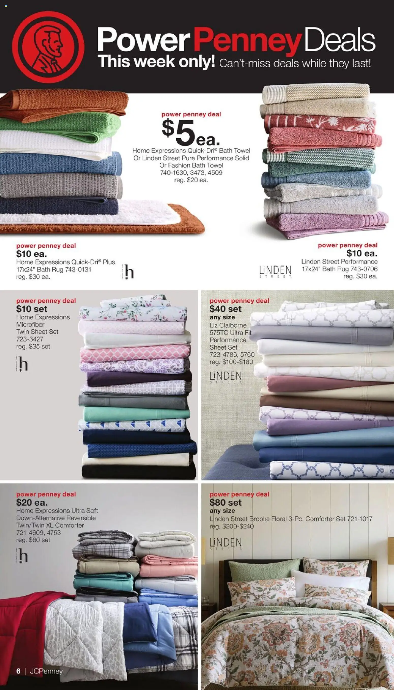 JCPenney Semi-Annual Home Sale - valid from 09/28/2026 | Page: 5 | Products: Bath, Comforter, Sheet