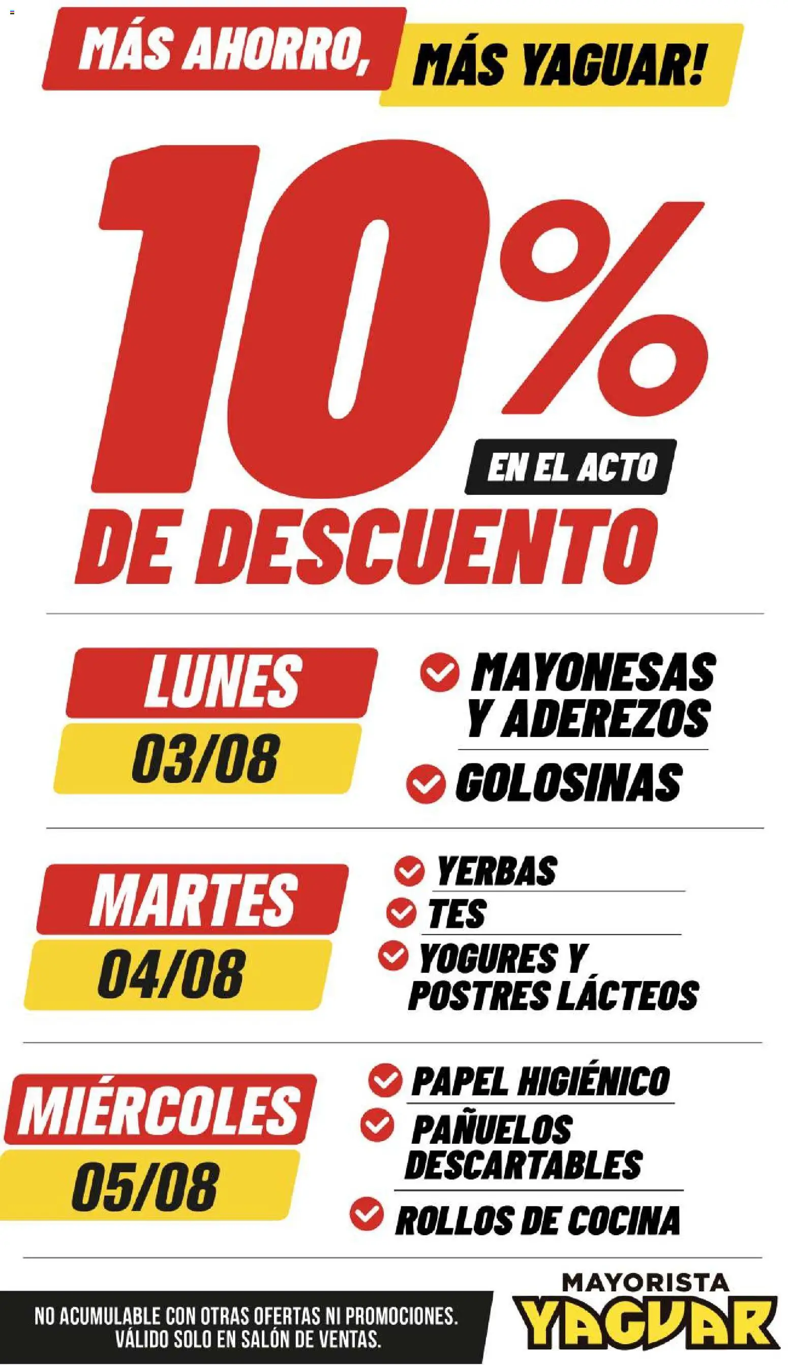 Yaguar catálogo │ válido desde el 03/08/2026 | Página: 1 | Productos: Papel higiénico, Cocina, Golosinas