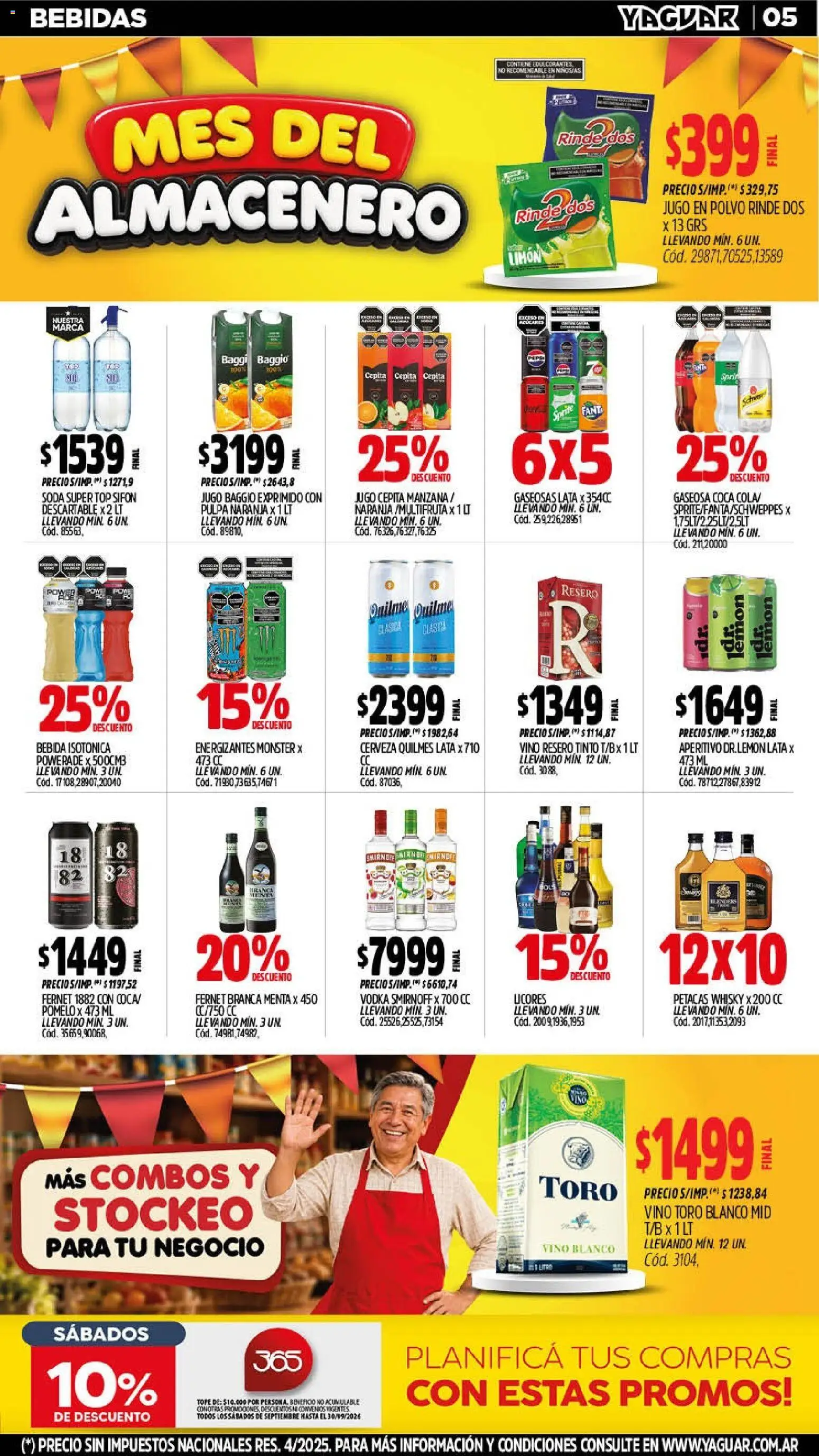 Yaguar - Oferta Semanal General Roca │ válido desde el 14/09/2026 | Página: 5 | Productos: Fanta, Fernet, Gaseosa, Soda