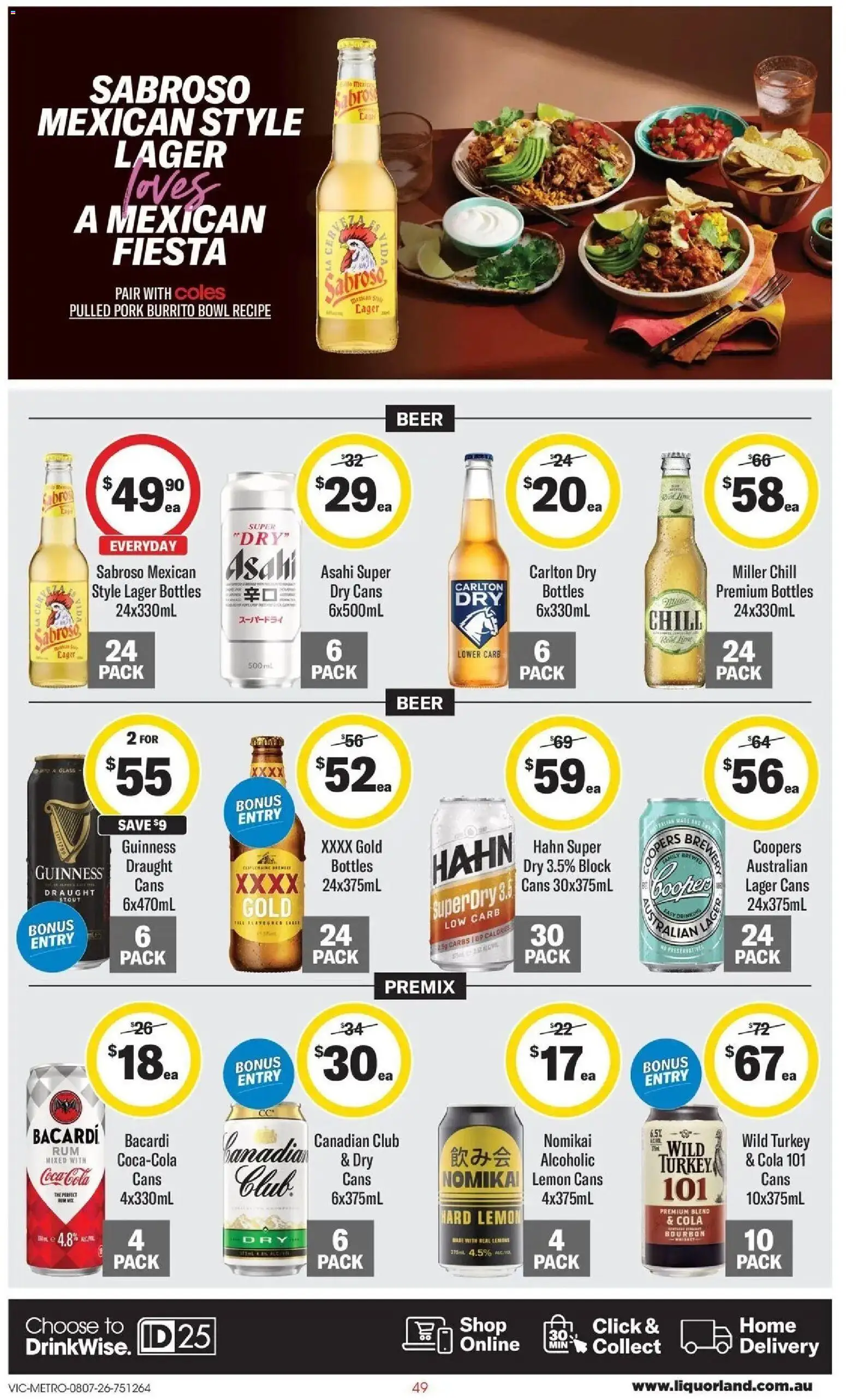 Coles catalogue - valid from 07/07/2026 | Page: 49 | Products: Pork, Coca Cola, Lemon, Turkey