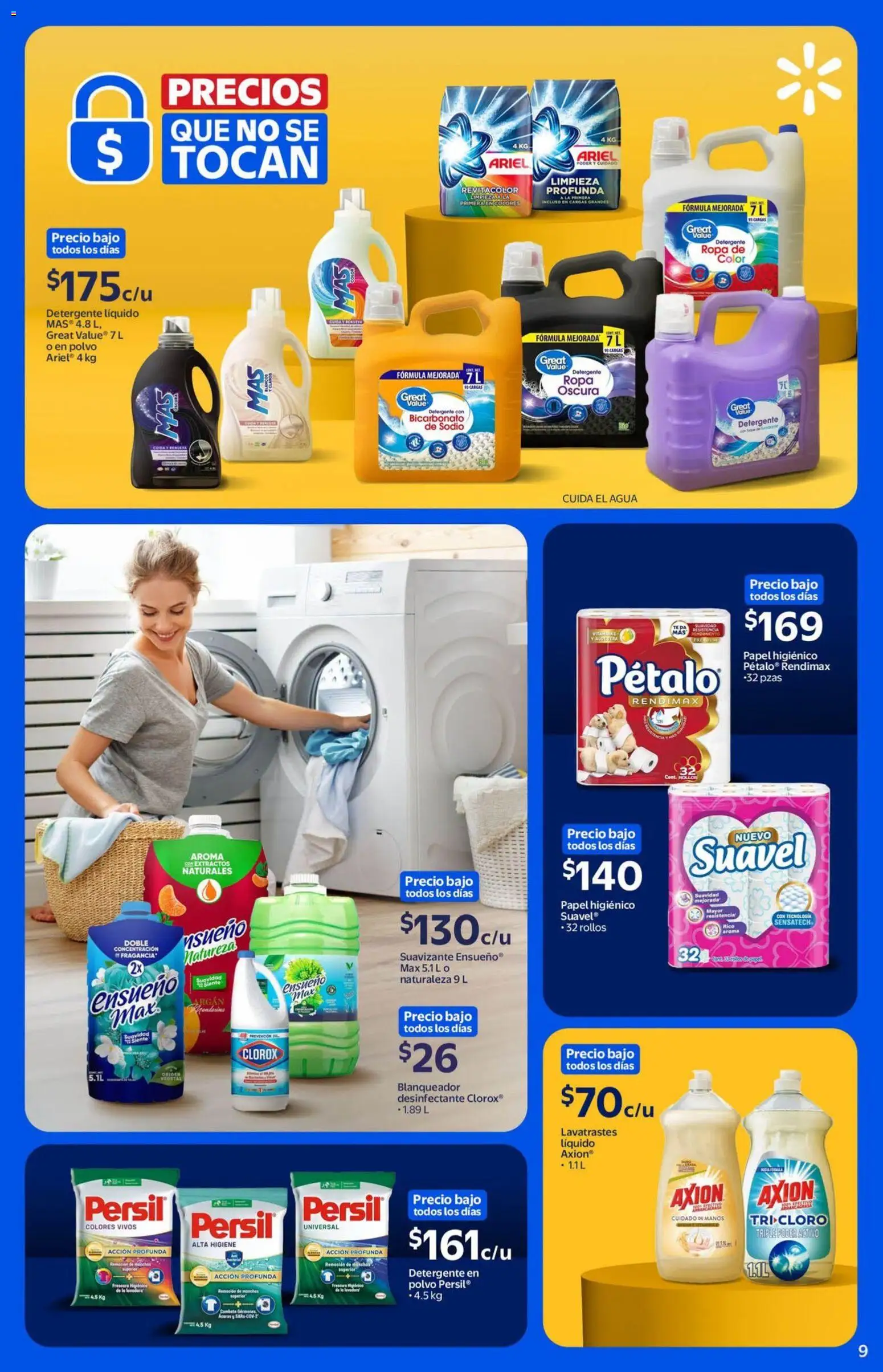 Nuevas ofertas de Walmart válidas en toda la República Mexicana desde el 20/08/2026. ¡Encuentra las mejores ofertas en Walmart folleto! | Página: 9 | Productos: Agua, Cloro, Ropa, Polvo