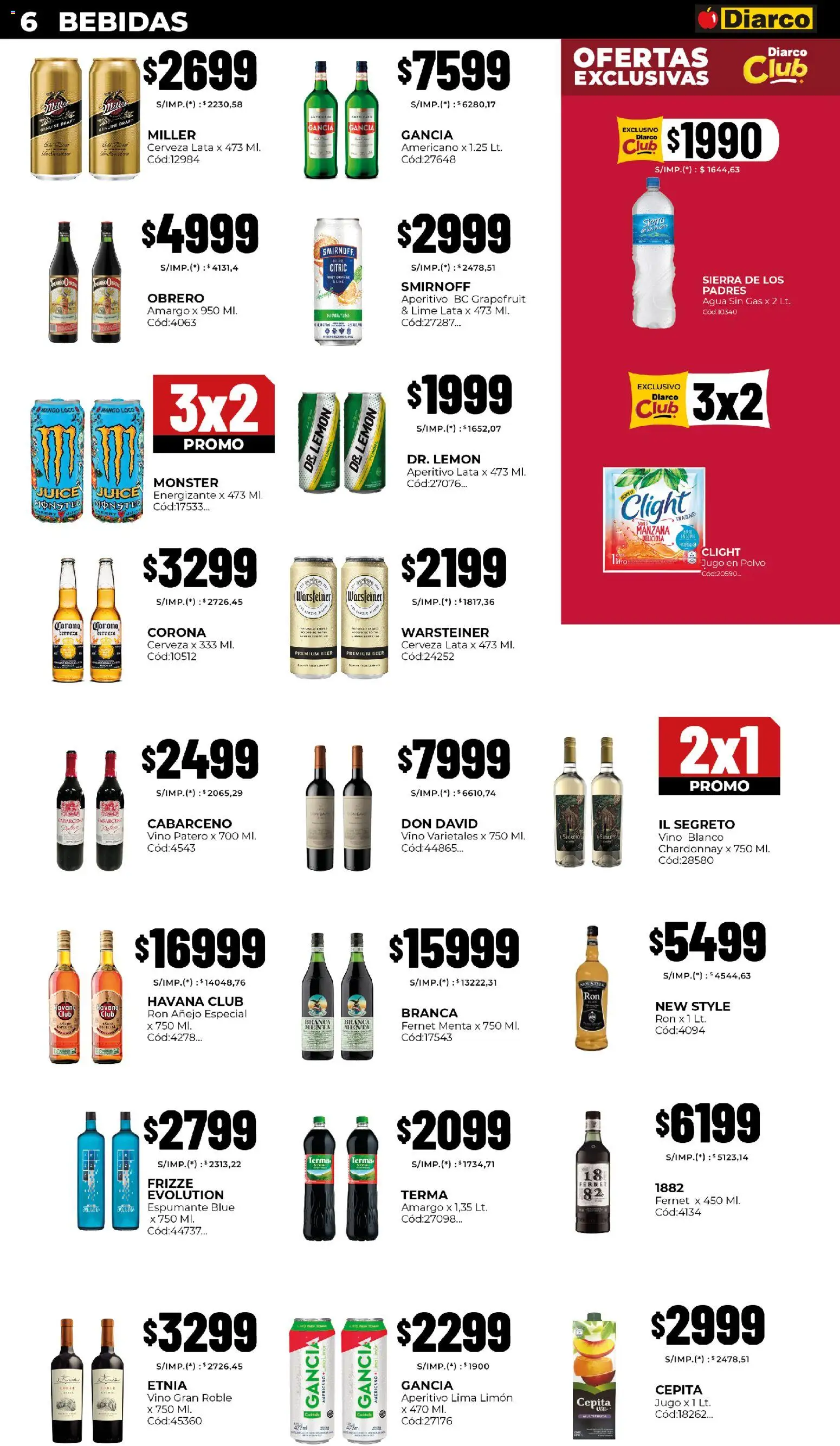 Diarco - Ofertas Pueblo Sur │ válido desde el 20/07/2026 | Página: 6 | Productos: Polvo, Jugo, Cerveza, Sierra