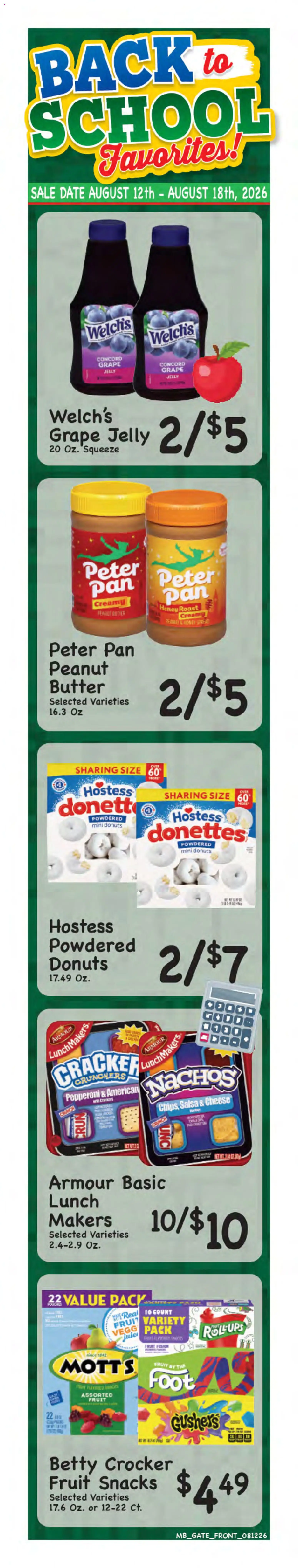 Market Basket Weekly Ad - valid from 08/12/2026 | Page: 1 | Products: Fusion, Pan, Butter, Snacks