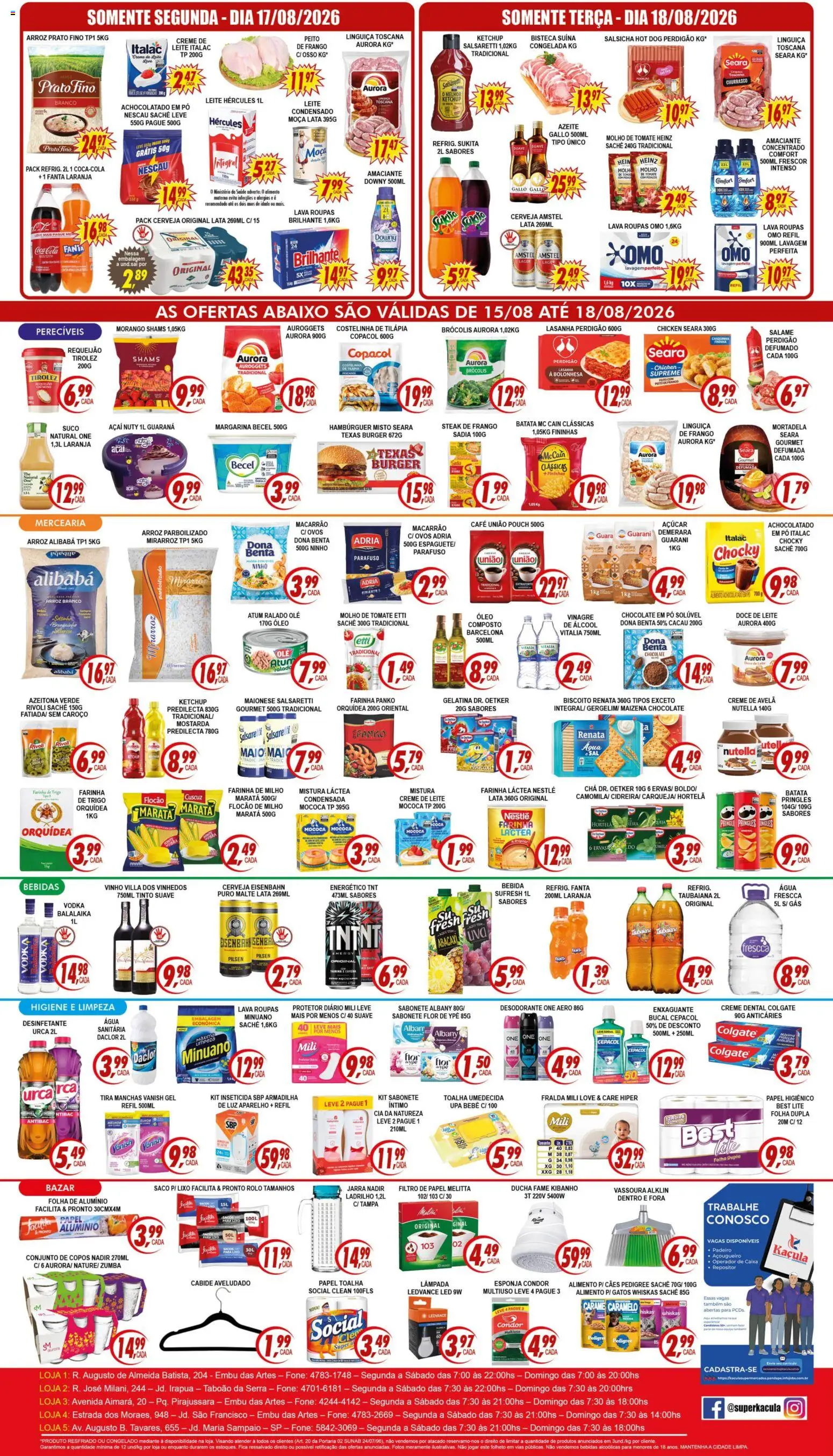 Kaçula Folheto - válido de 15/08/2026 | Página: 2 | Produtos: Ovos, Creme, Milho, Azeite