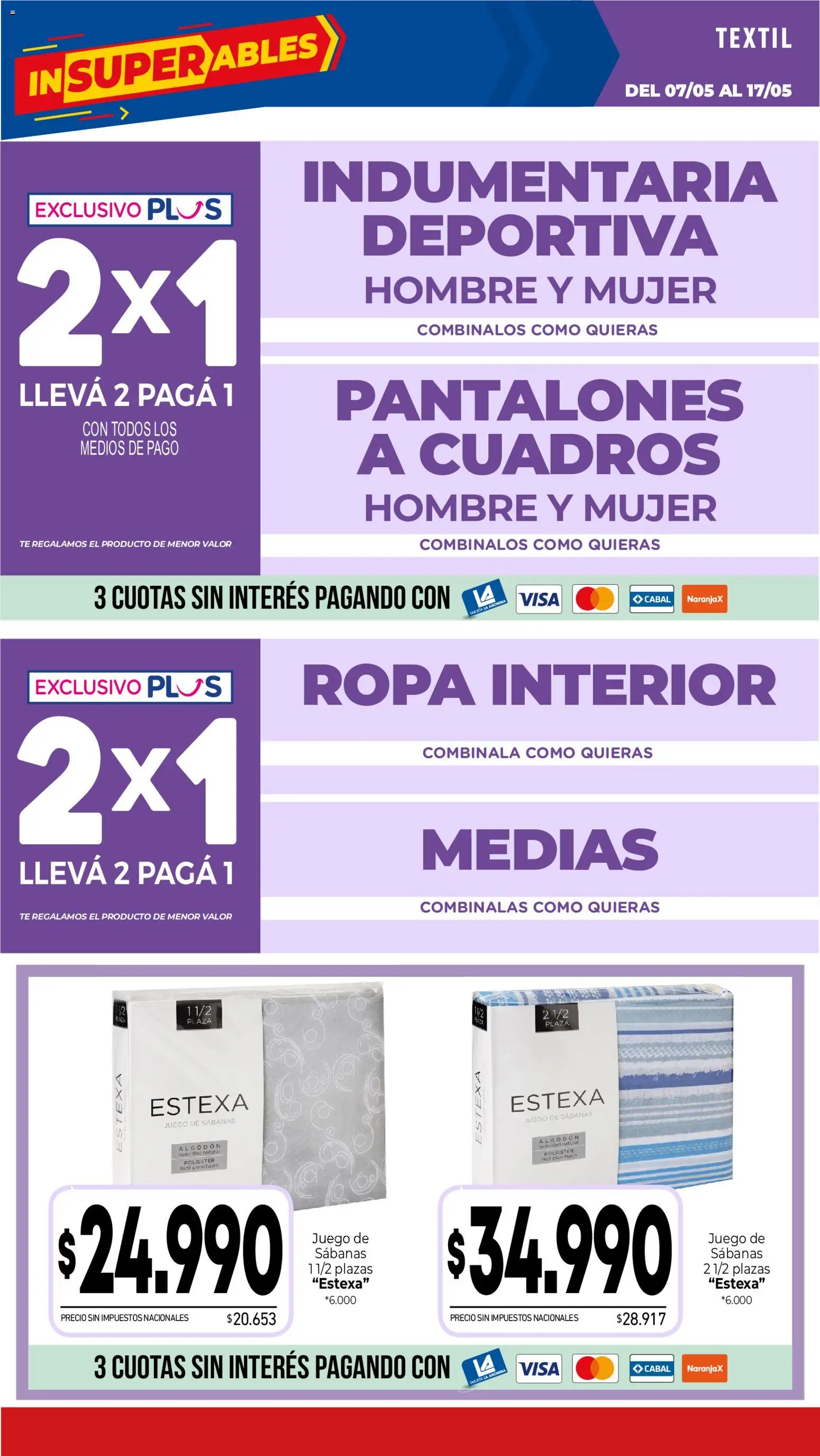 La Anonima catálogo │ válido desde el 07.05.2026 | Página: 37 | Productos: Algodón, Sabanas, Medias, Té