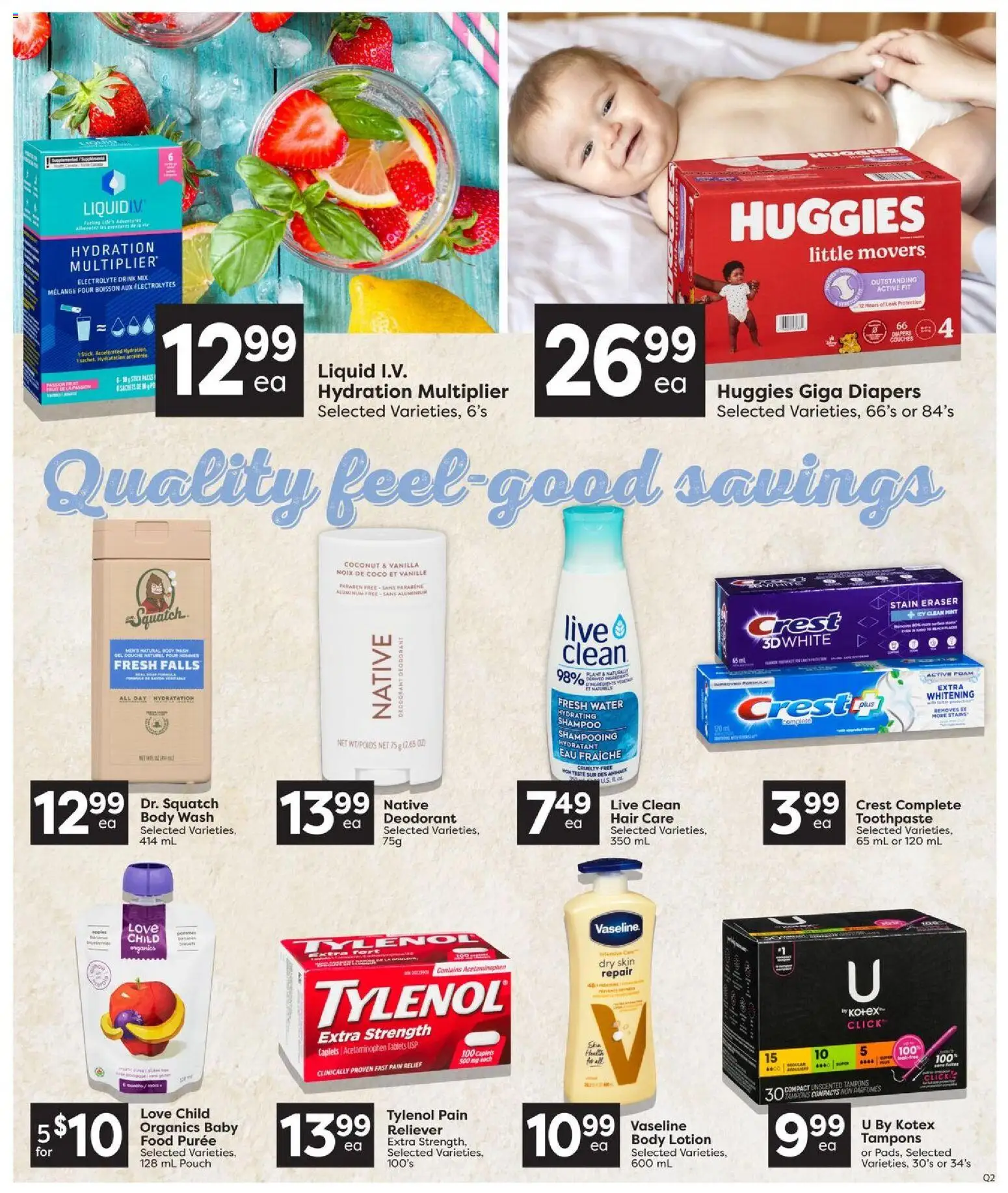 Quality Foods flyer valid from Aug 6, 2026 | Page: 12 | Products: Foam, Body lotion, Body wash, Food