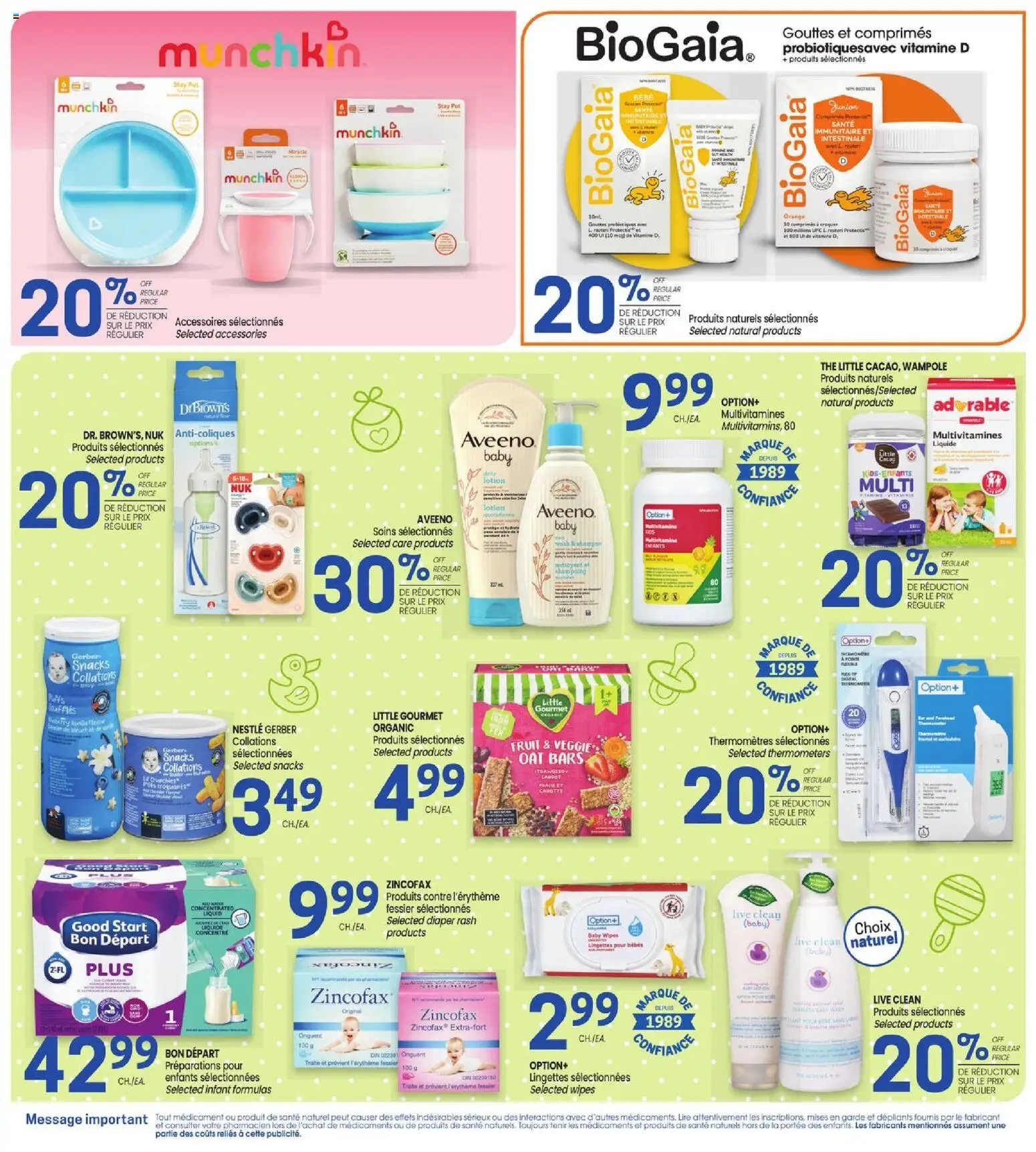 Uniprix flyer valid from Aug 20, 2026 | Page: 7 | Products: Fruit, Mop, Thermometer, Snacks