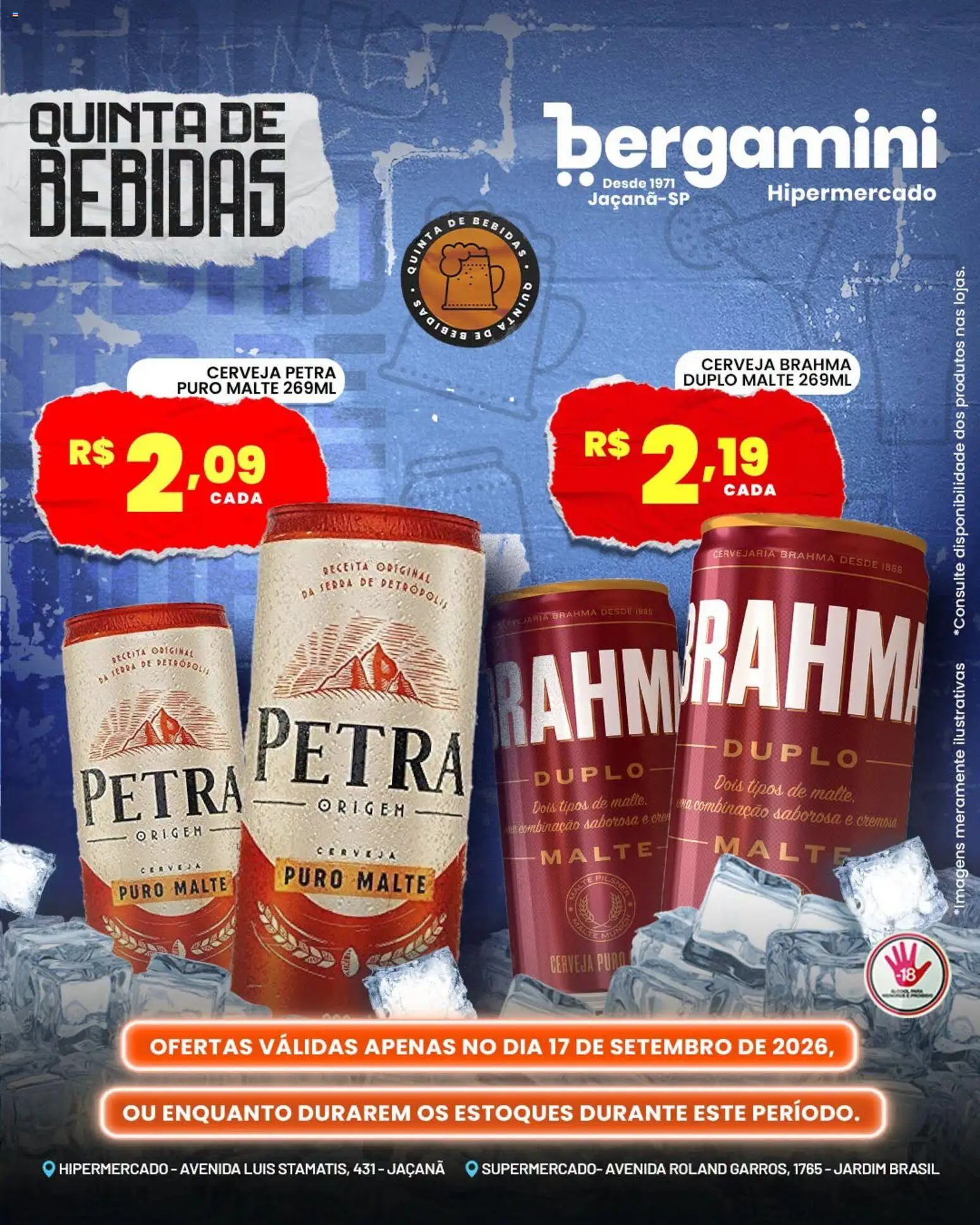 Supermercado Bergamini Folheto - válido de 17/09/2026 | Página: 3 | Produtos: Bebidas, Cerveja