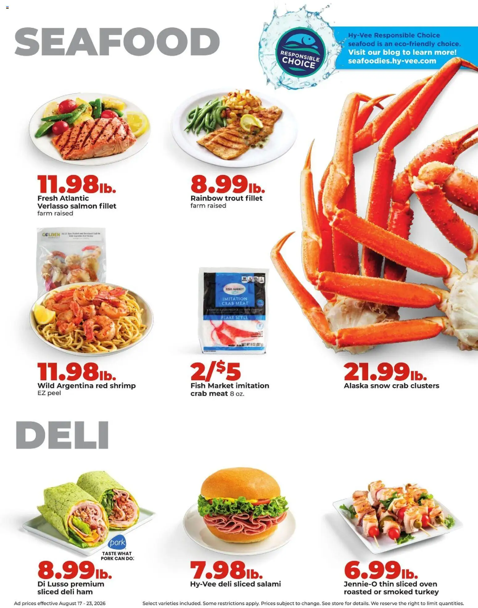 HyVee Weekly Ad - valid from 08/17/2026 | Page: 12 | Products: Turkey, Salami, Salmon, Salmon fillet