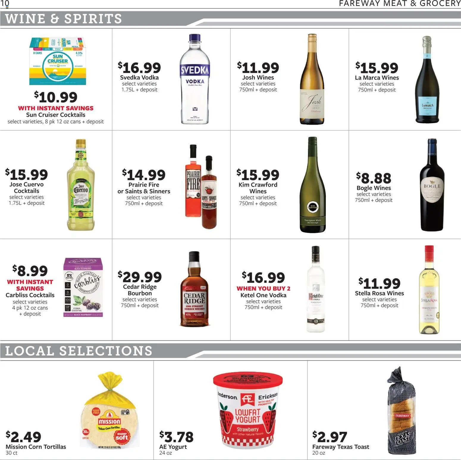 Fareway Weekly Ad - valid from 08/31/2026 | Page: 10 | Products: Yogurt, Vodka, Tortillas, Raspberry