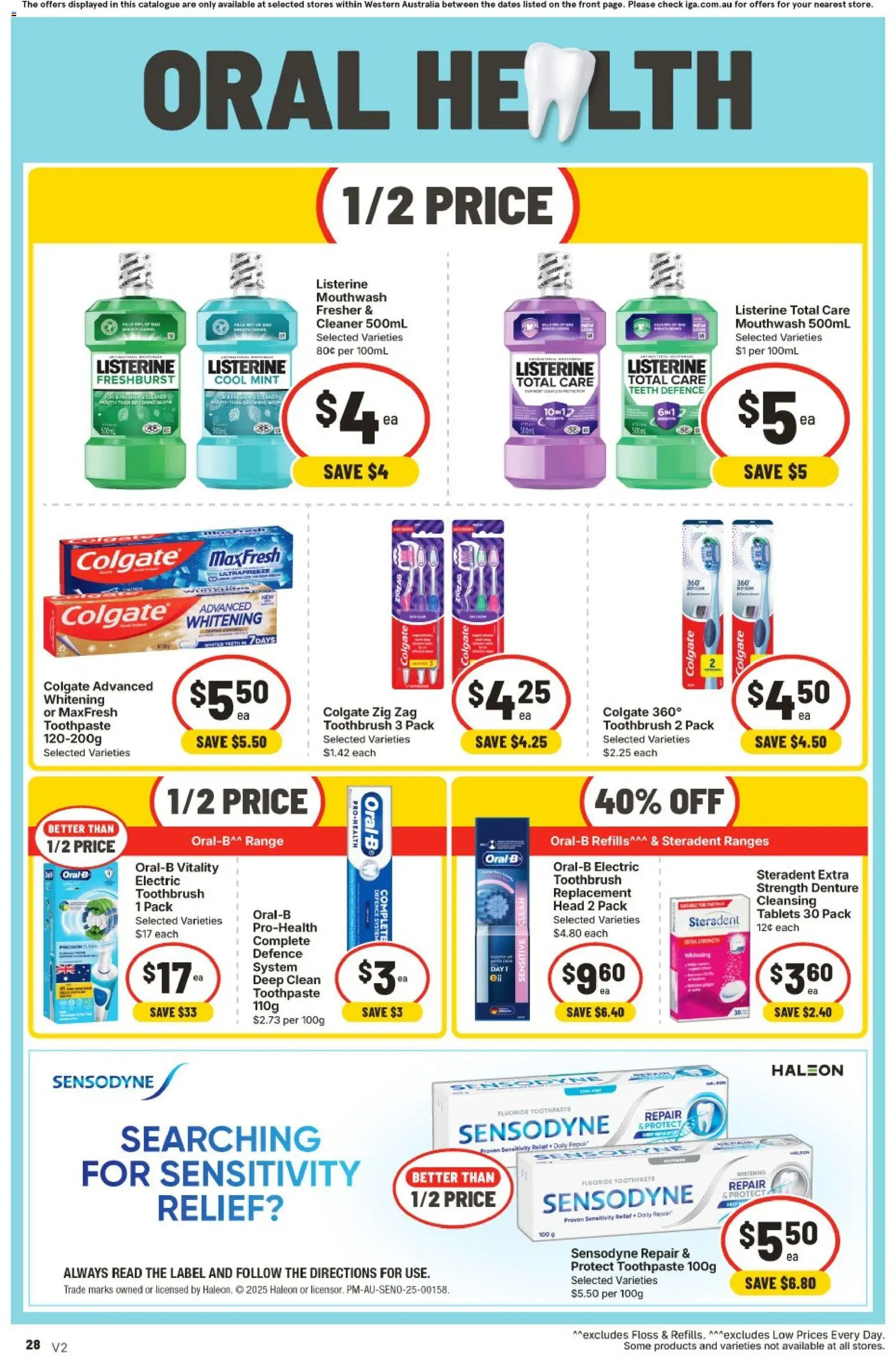 IGA catalogue - valid from 22/07/2026 | Page: 28 | Products: Cleaner, Mouthwash, Toothbrush, Electric toothbrush