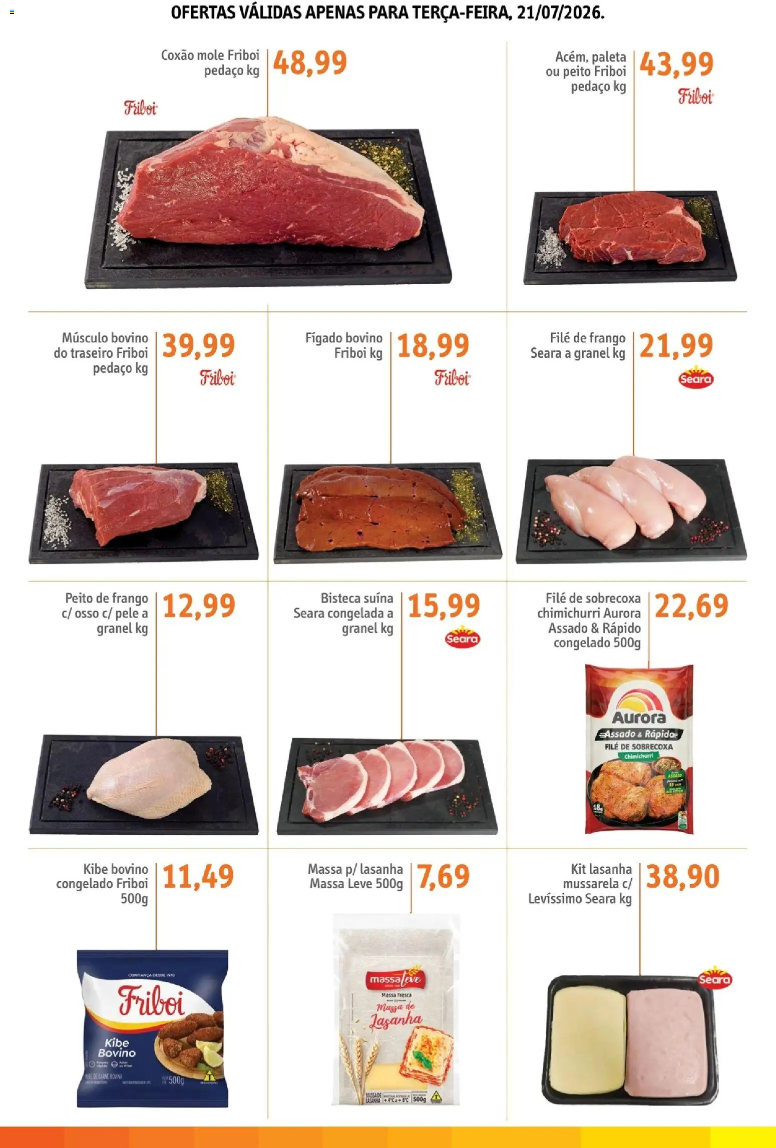 Sonda Folheto - válido de 21/07/2026 | Página: 2 | Produtos: Lasanha, Frango, Mussarela, Peito de frango