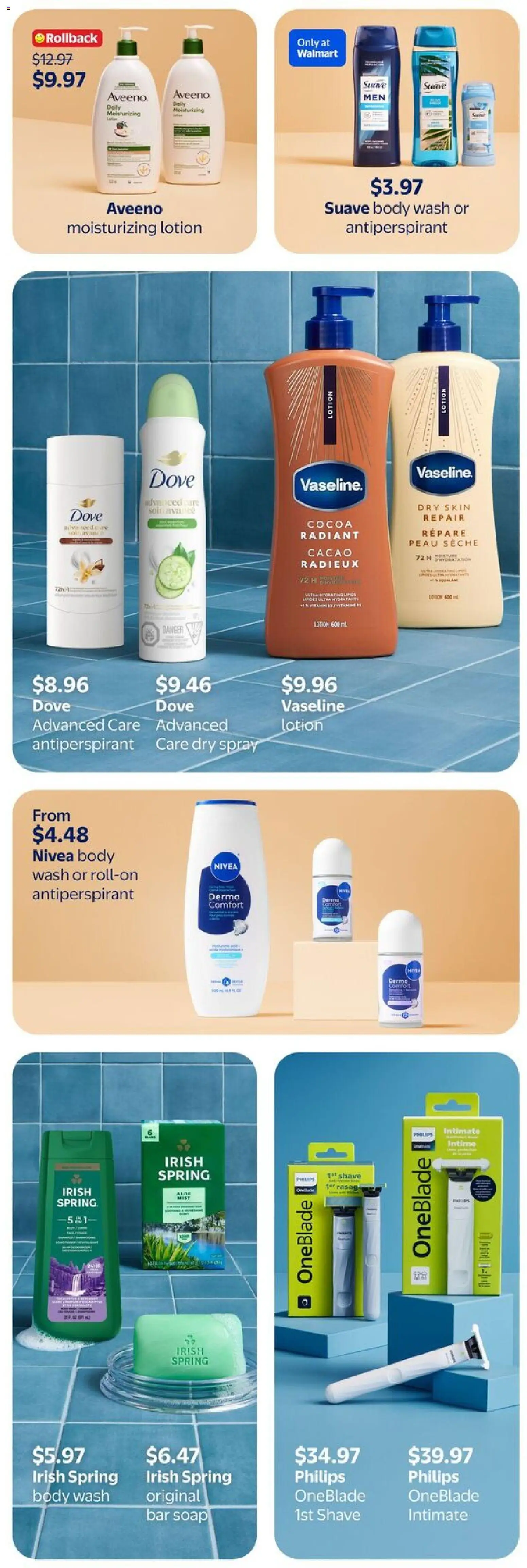Walmart flyer valid from Jul 30, 2026 | Page: 11 | Products: Soap, Body wash, Antiperspirant