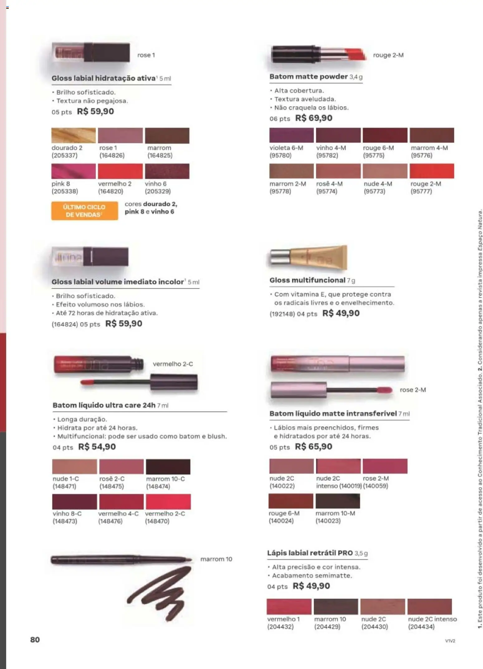 Natura Folheto - válido de 10/08/2026 | Página: 81 | Produtos: Batom, Gloss labial, Multifuncional, Lápis
