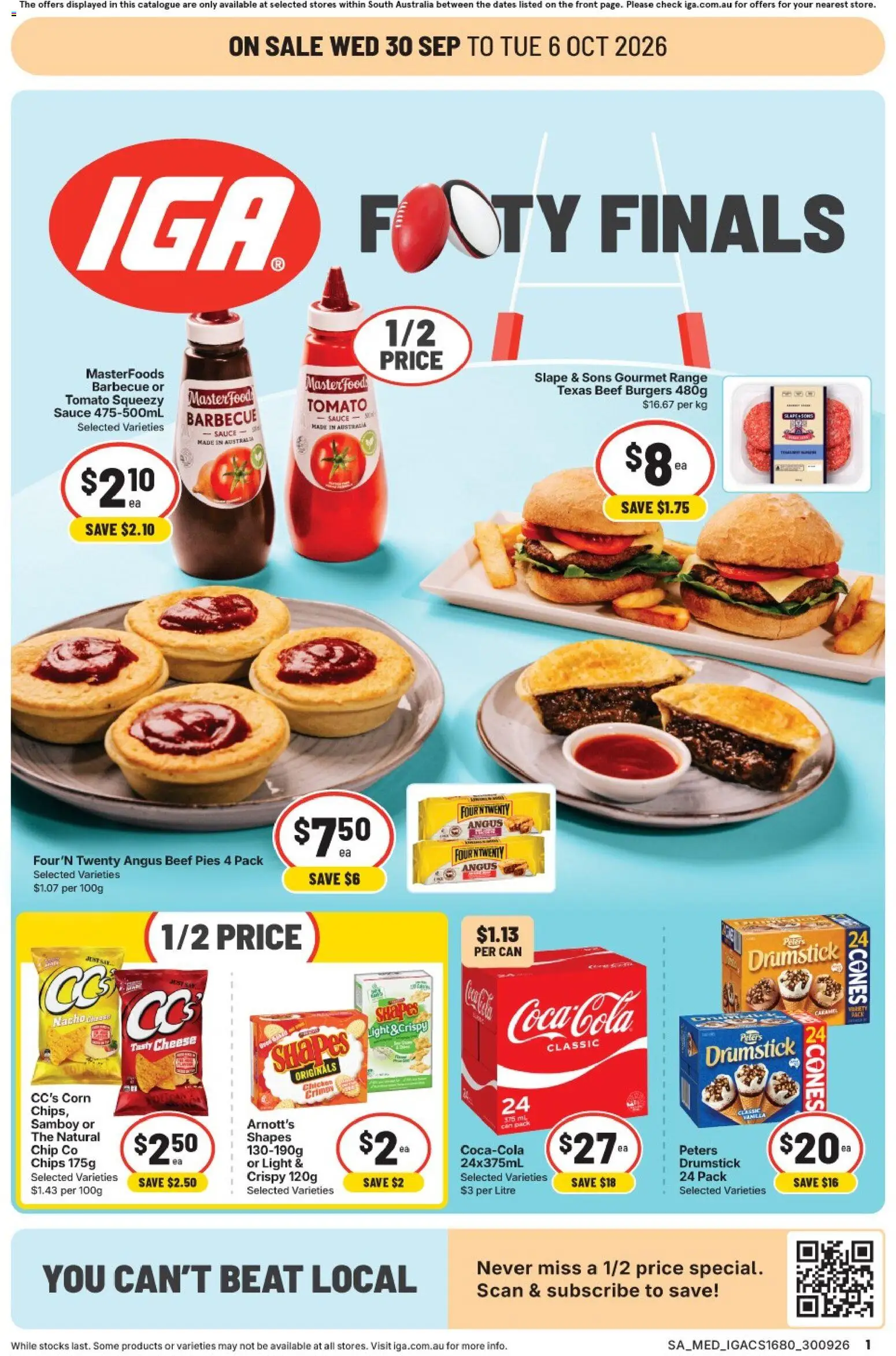 IGA catalogue - valid from 30/09/2026 | Page: 1 | Products: Food, Corn, Beef, Tomato