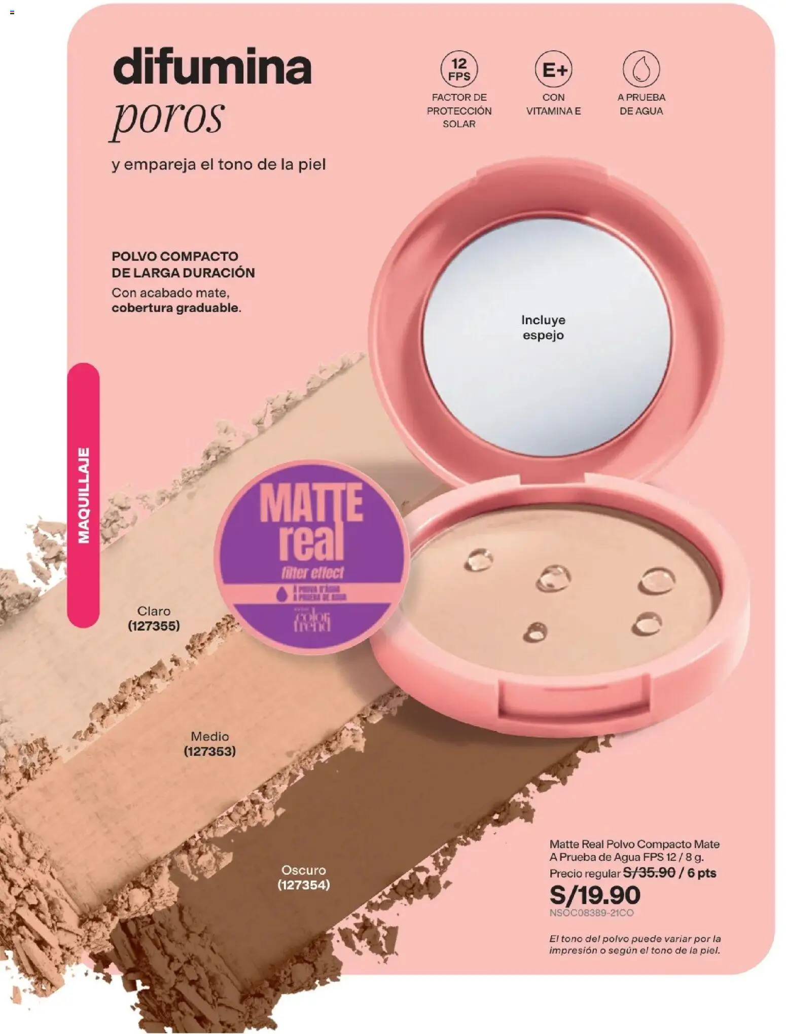 Catálogo Avon válido desde 29/08/2026 | Página: 51 | Productos: Espejo, Agua, Maquillaje, Polvo