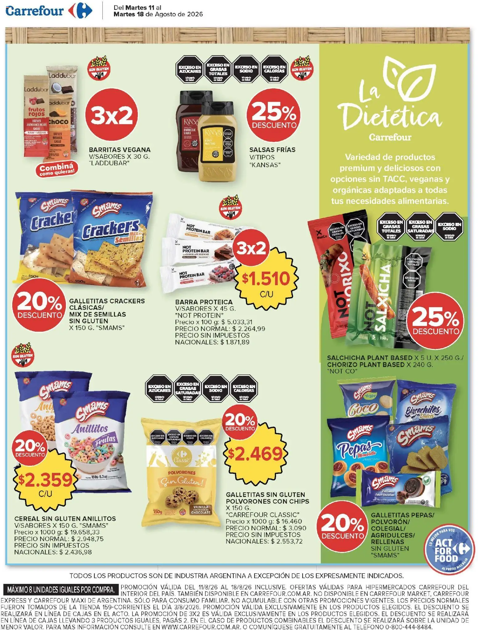Carrefour ofertas │ válido desde el 11/08/2026 | Página: 19 | Productos: Frutos rojos, Barra proteica, Semillas, Arándanos