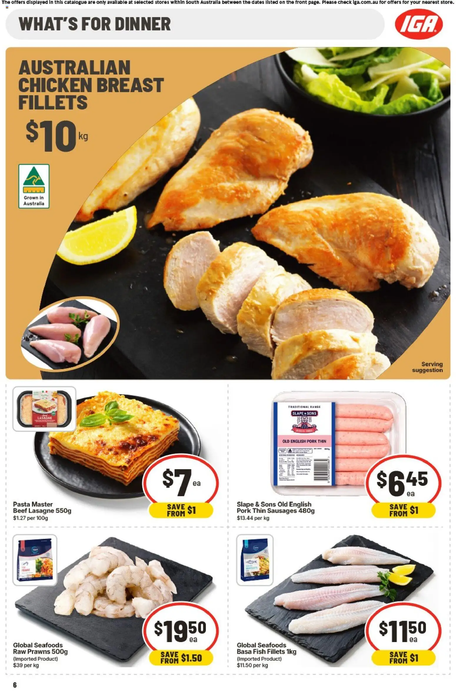 IGA catalogue - valid from 15.04.2026 | Page: 6 | Products: Chicken, Fish, Beef, Pasta