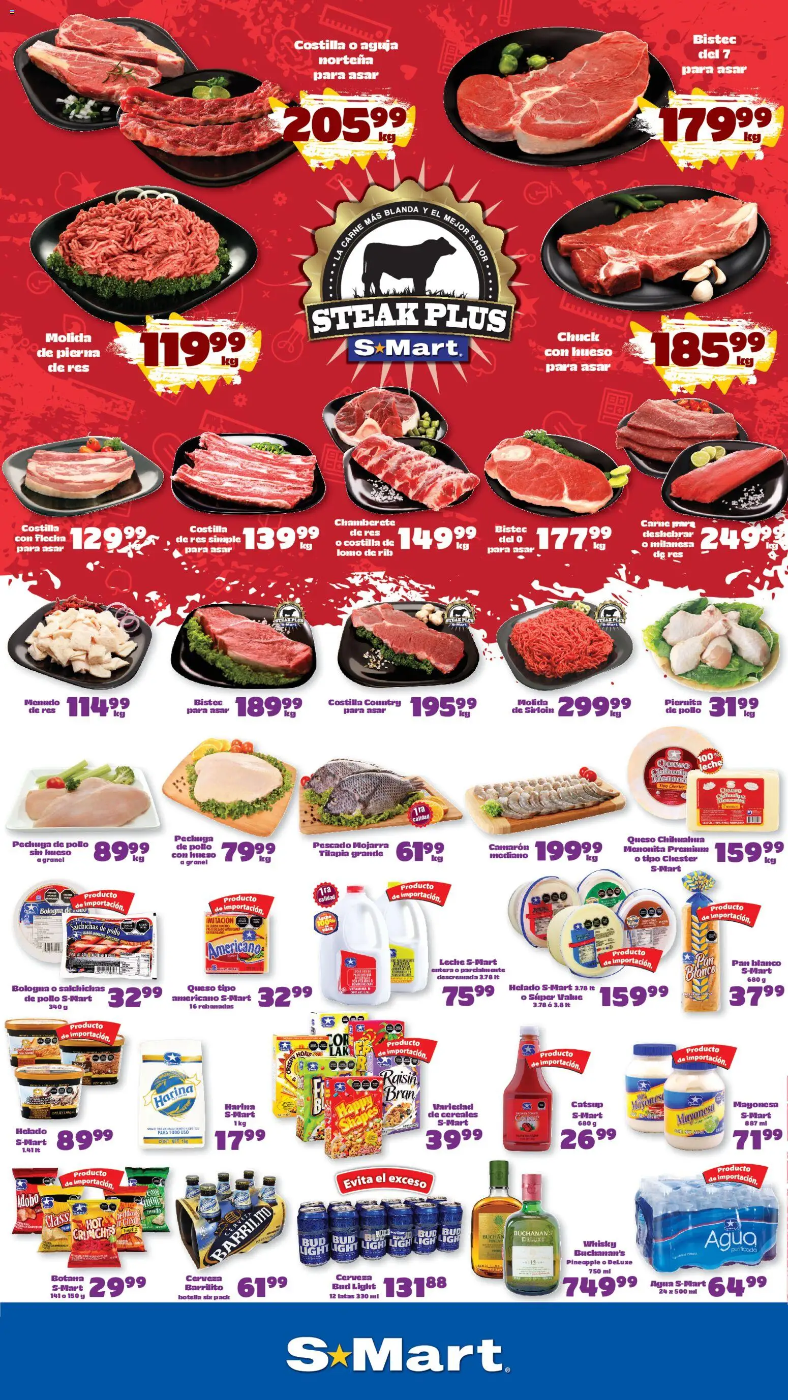 Nuevas ofertas de S-Mart válidas en toda la República Mexicana desde el 07/08/2026. ¡Encuentra las mejores ofertas en S-Mart folleto Reynosa! | Página: 1 | Productos: Harina, Bistec, Botella, Tilapia
