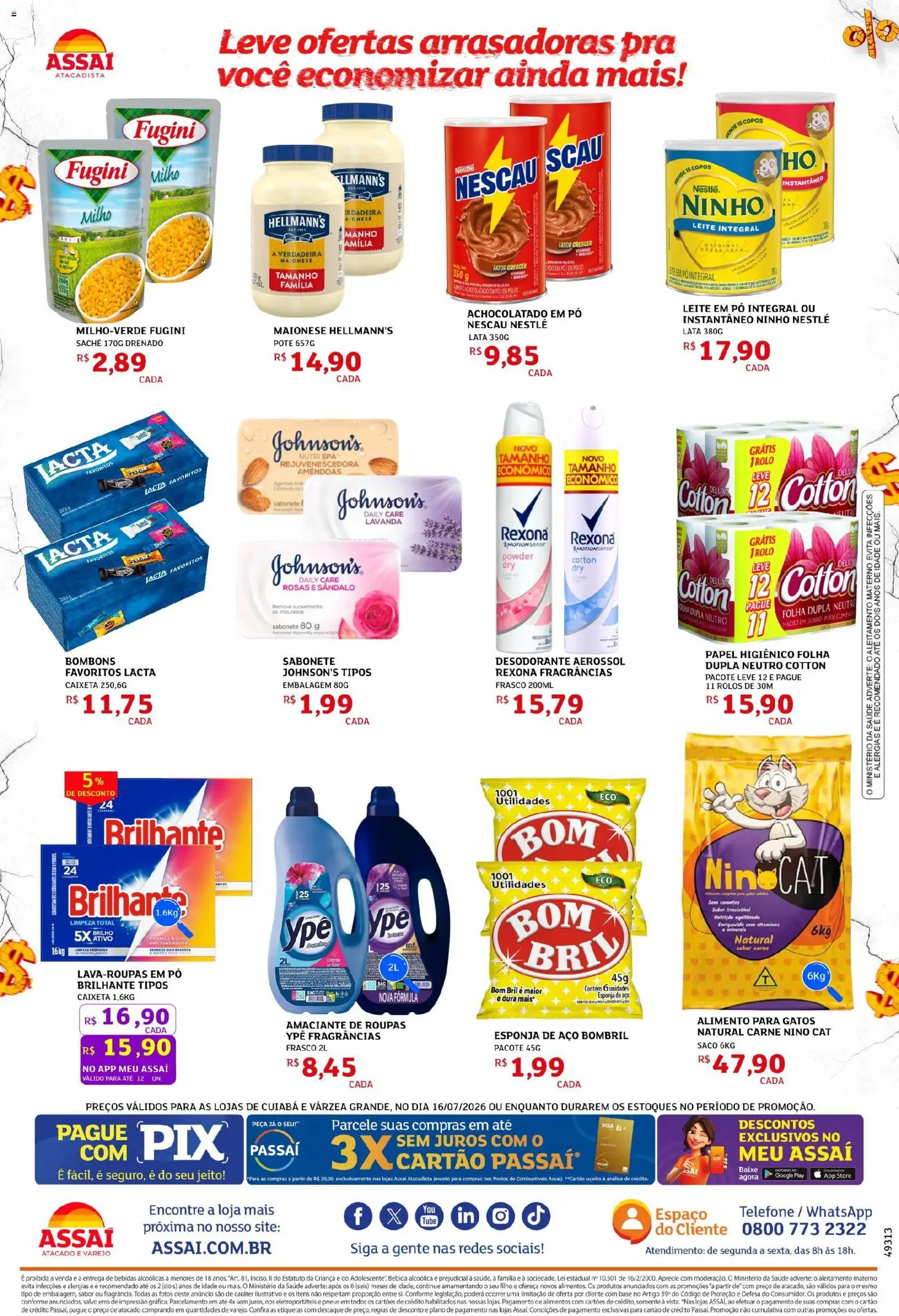 Assaí Atacadista Folheto - válido de 16/07/2026 | Página: 2 | Produtos: Amaciante de roupas, Base, Maionese, Papel higiênico