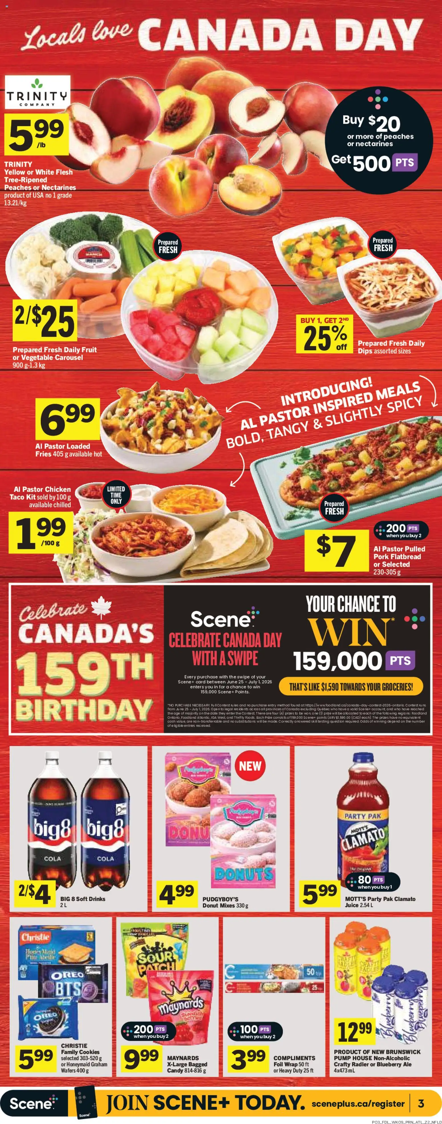Foodland flyer valid from Jun 25, 2026 | Page: 4 | Products: Cookies, Juice, Chicken, Pork