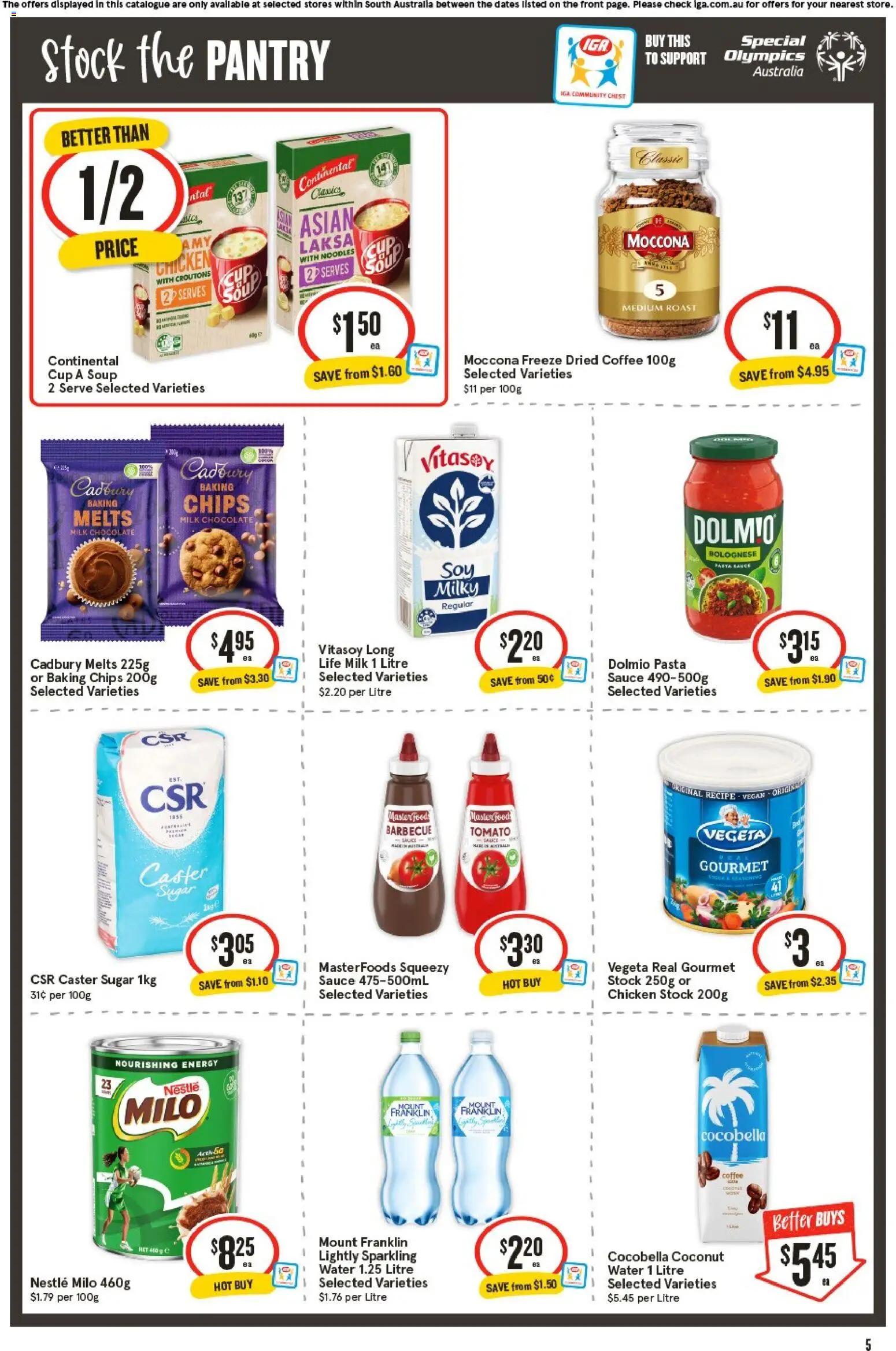 IGA catalogue - valid from 06.05.2026 | Page: 6 | Products: Milk, Coffee, Pasta, Moccona