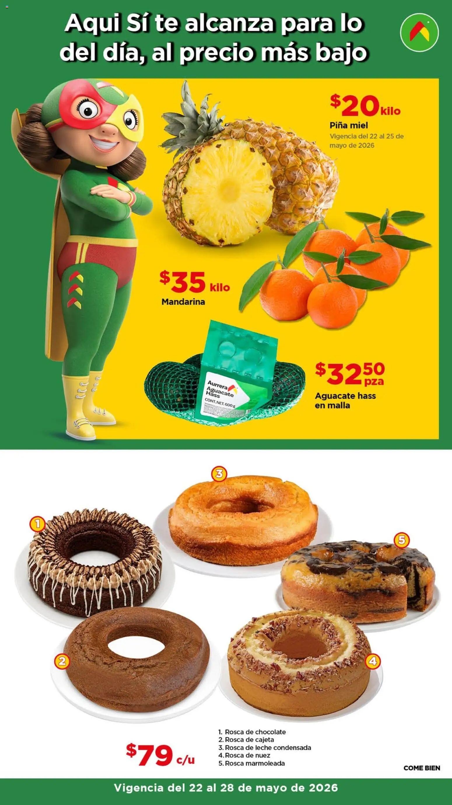 Nuevas ofertas de Bodega Aurrerá válidas en toda la República Mexicana desde el 22.05.2026. ¡Encuentra las mejores ofertas en Bodega Aurrerá folleto Aprovecha más surtido! | Página: 3 | Productos: Aguacate, Chocolate, Nuez, Té