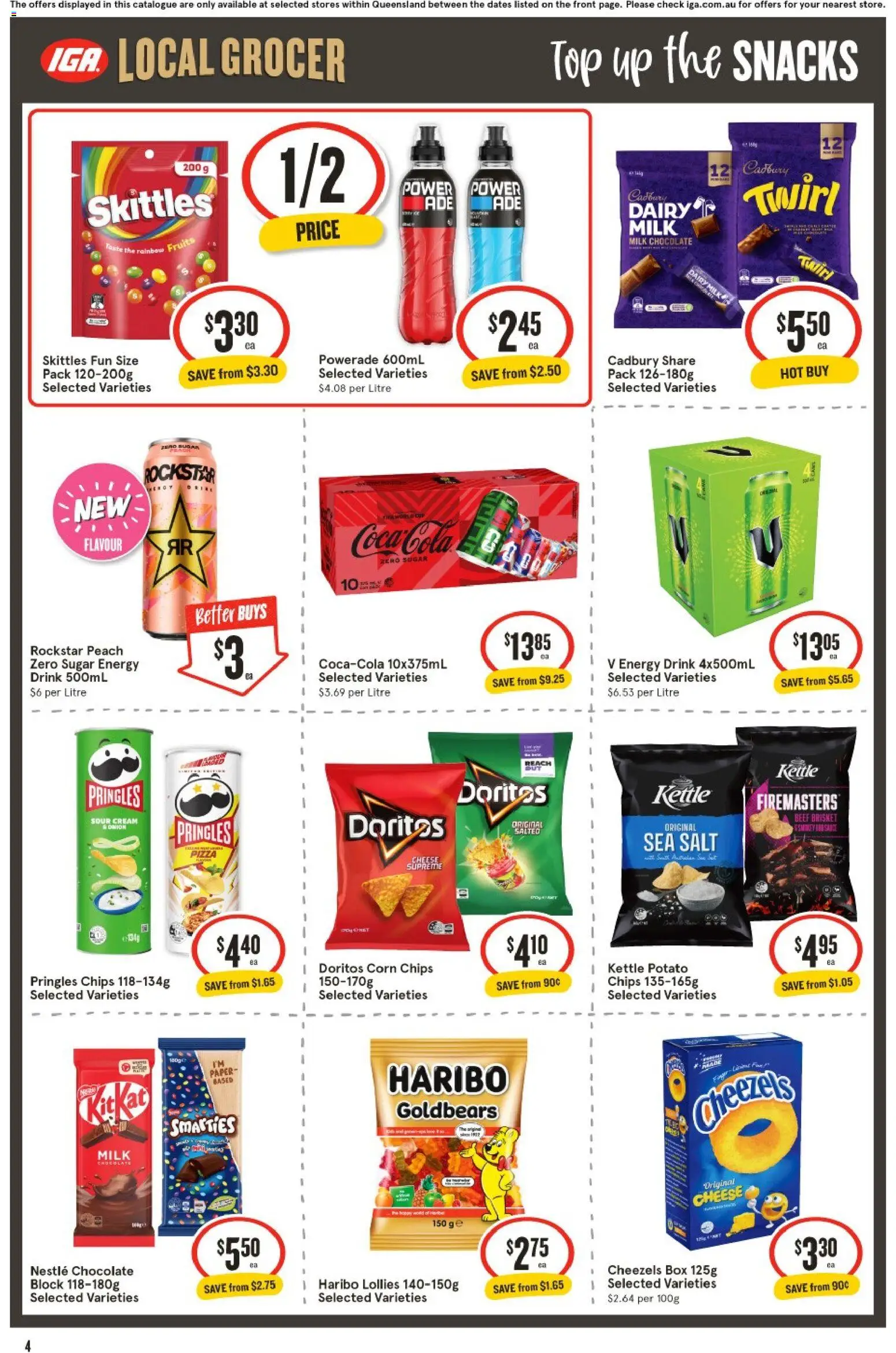 IGA catalogue - valid from 15/07/2026 | Page: 4 | Products: Mandarins, Potatoes, Blueberries