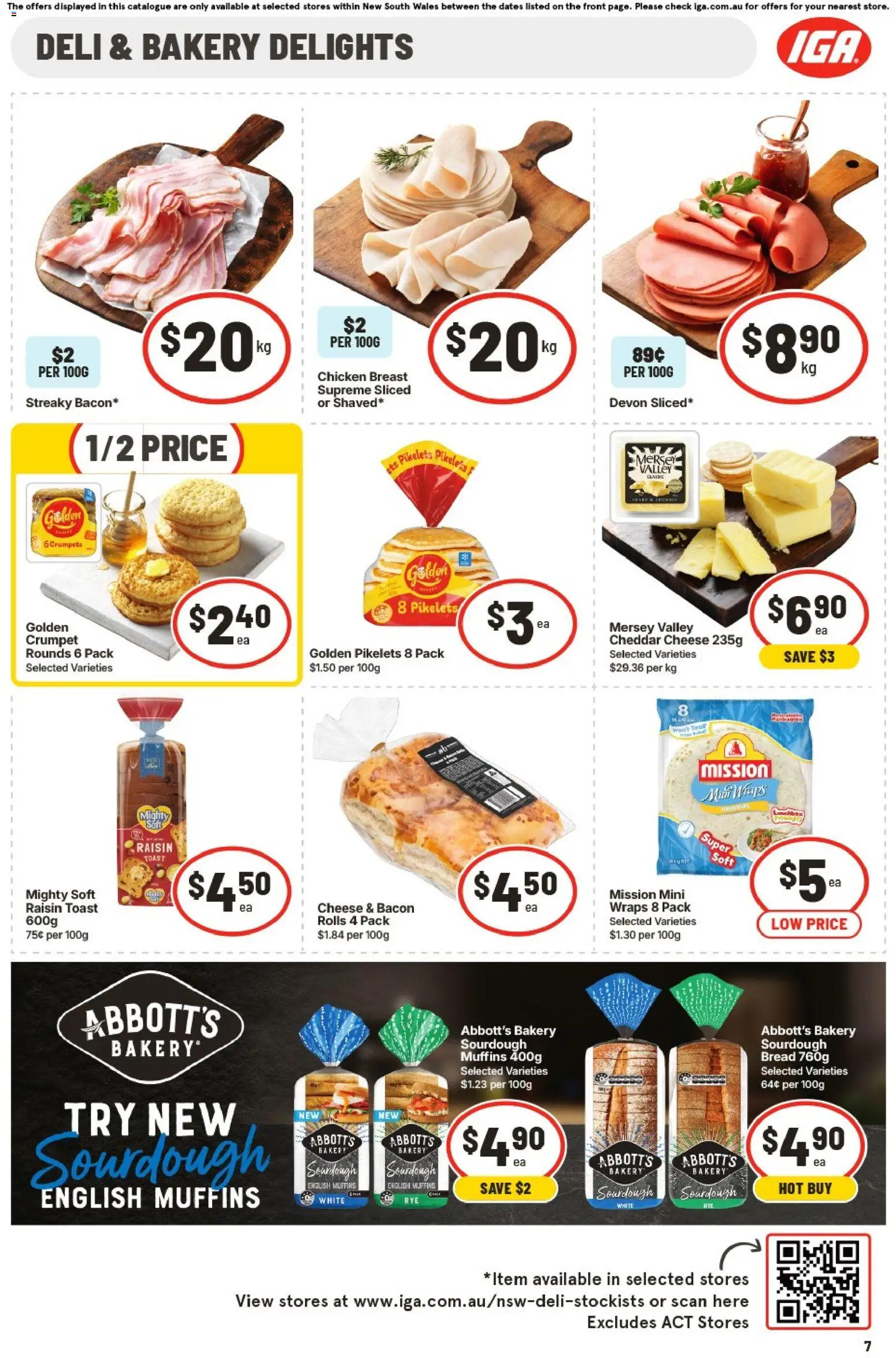 IGA catalogue - valid from 17.06.2026 | Page: 7 | Products: Crumpets, Chicken, Muffins, Bakery