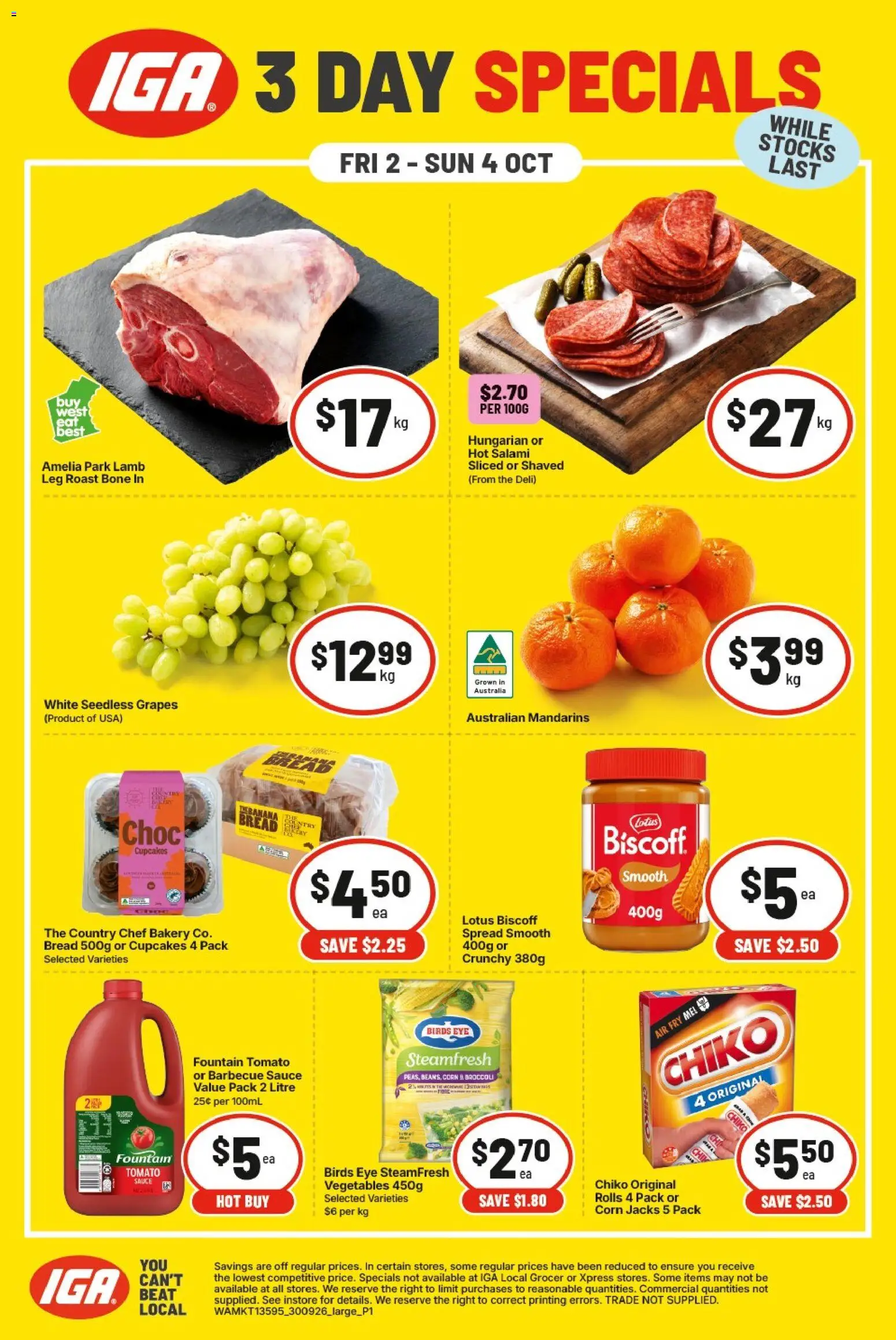 IGA catalogue - valid from 02/10/2026 | Page: 1 | Products: Bread, Fountain, Tomato, Spread