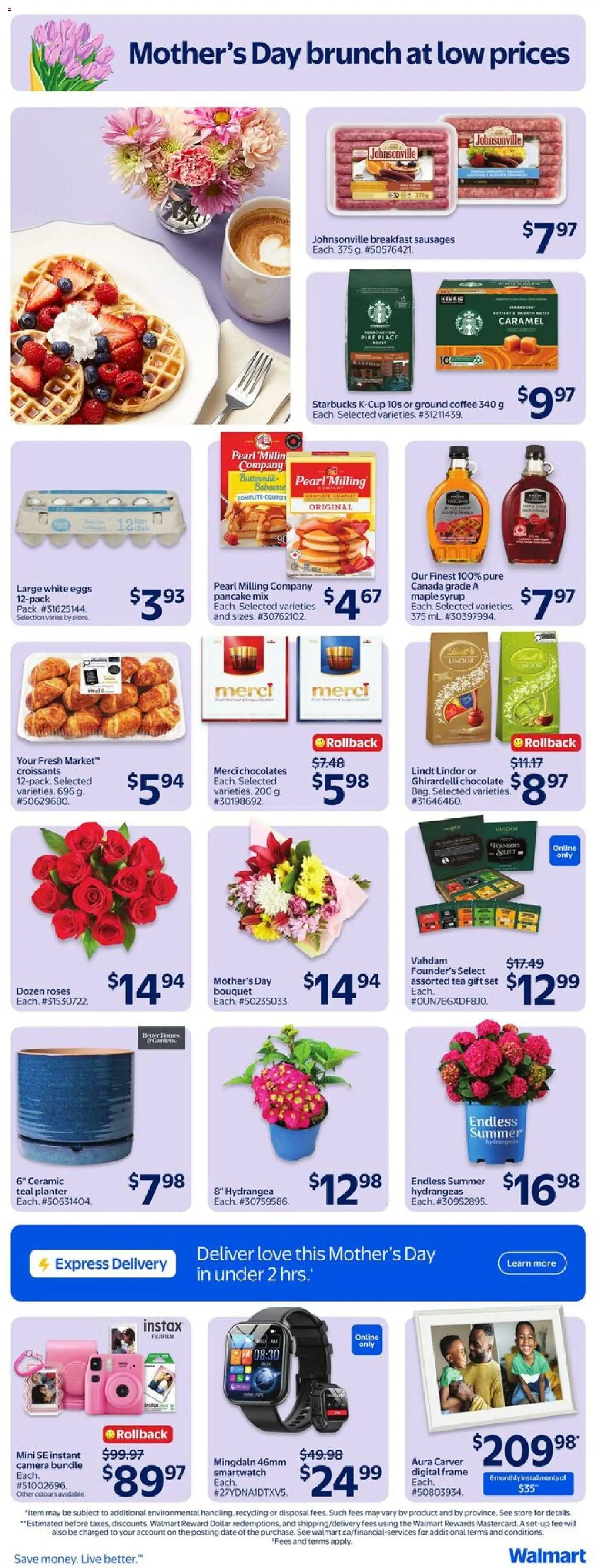 Walmart flyer valid from 07.05.2026 | Page: 18 | Products: Tea, Smartwatch, Eggs, Chocolate